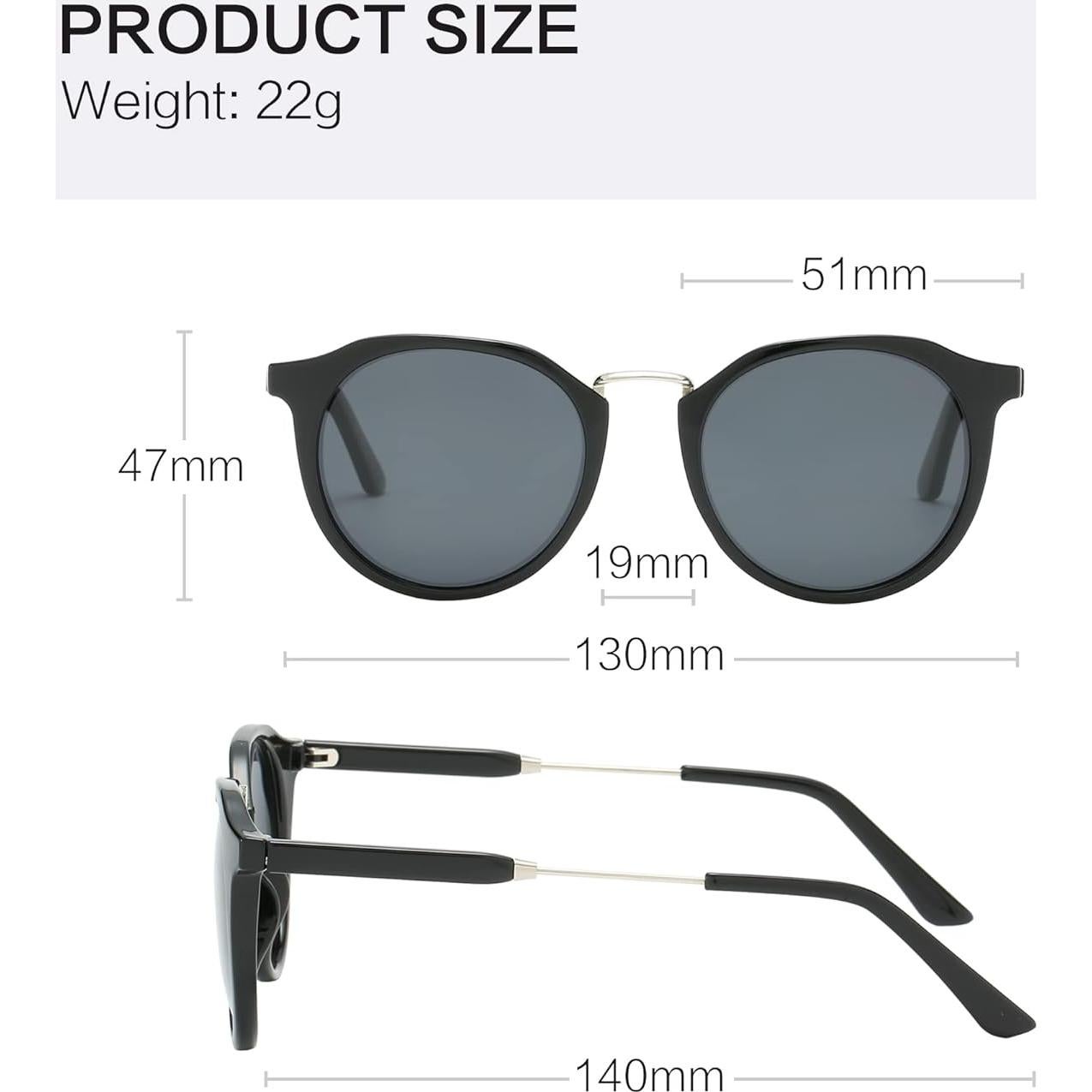 Gafas de sol polarizadas ZENOTTIC UV400 retro redondas unisex