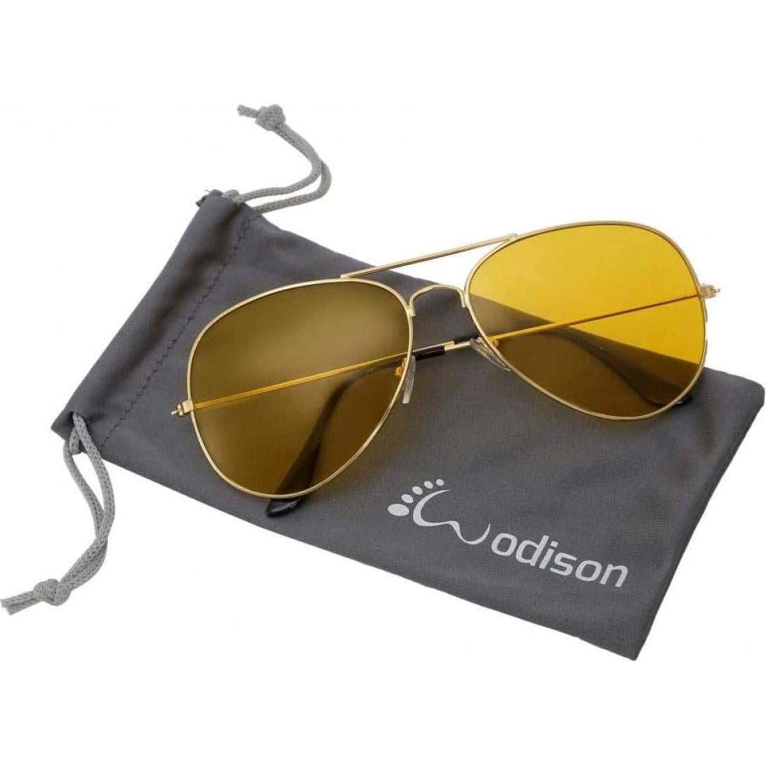 Gafas de sol WODISON vintage espejo metal marco dorado