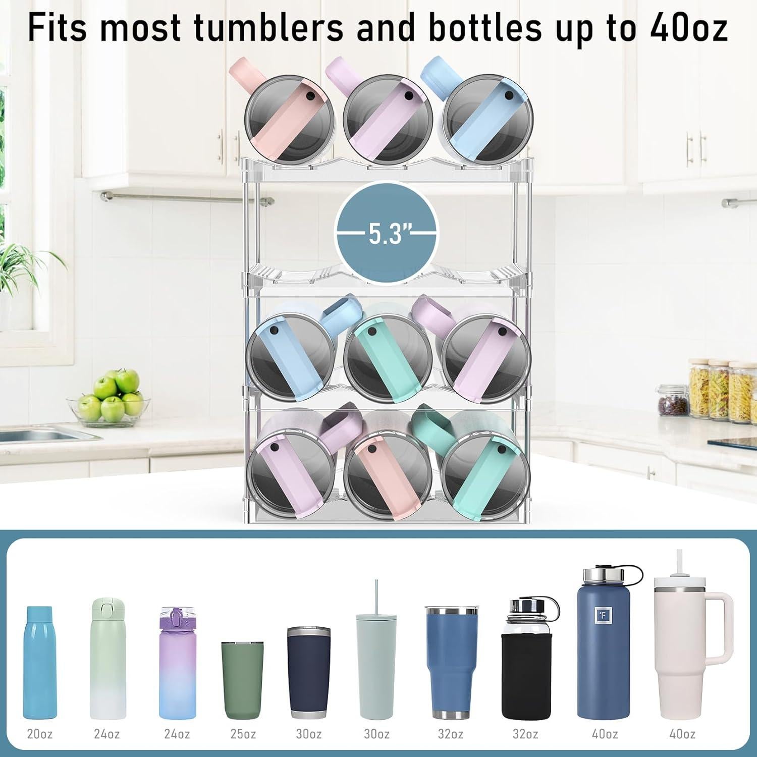 Organizador de Botellas HAILMAJOR para 12 Tazas Stanley 40 oz