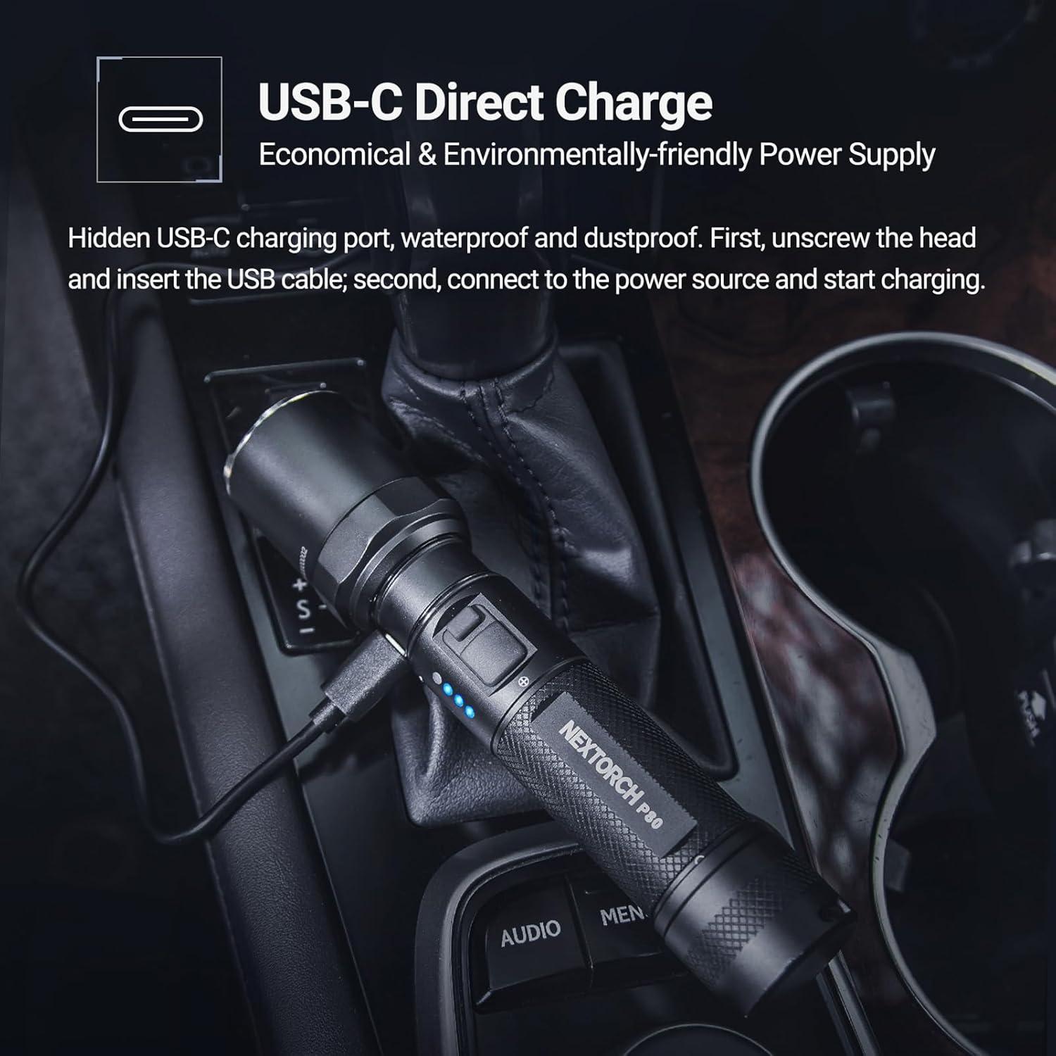 Linterna Recargable NEXTORCH P80 1600 Lúmenes LED Táctica