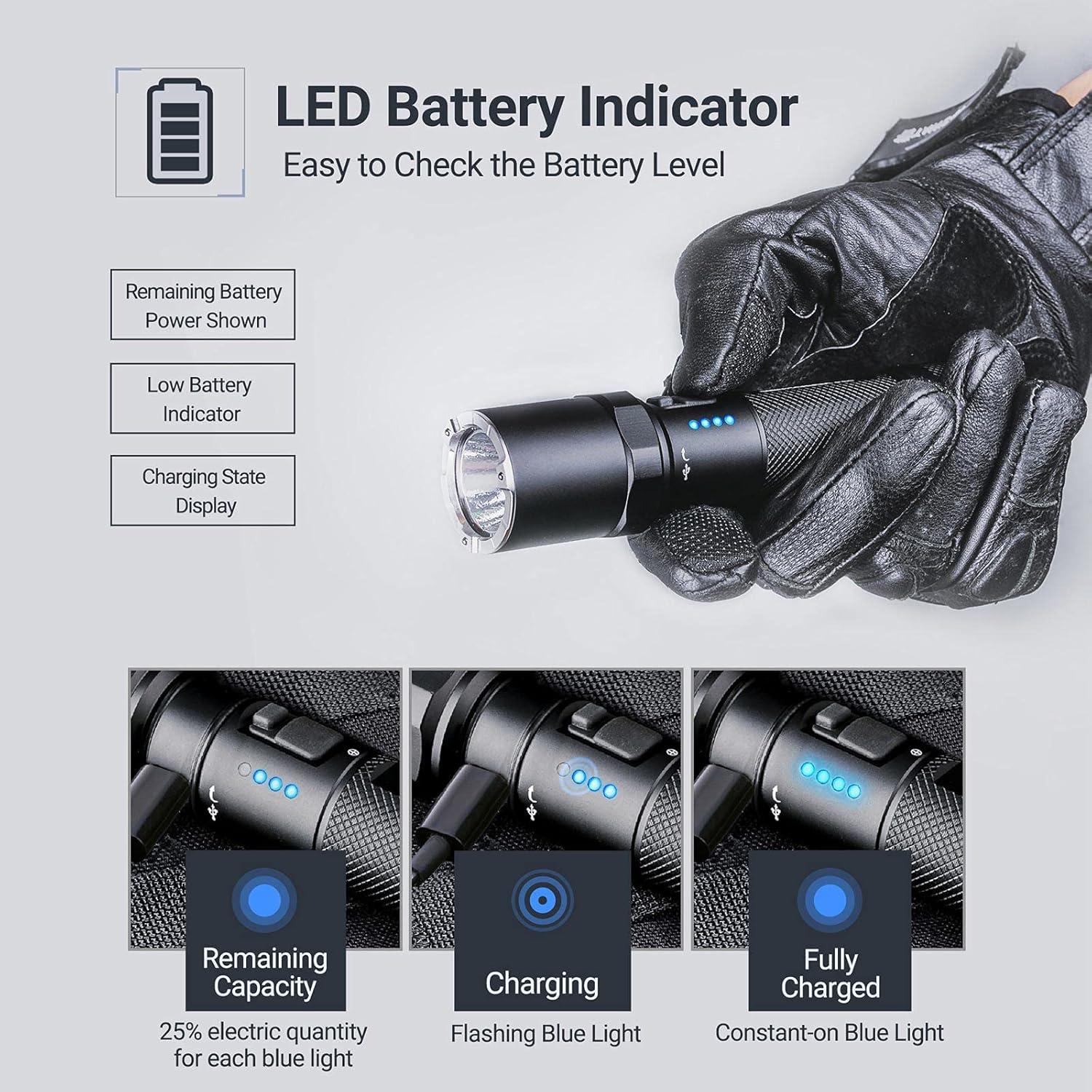 Linterna Recargable NEXTORCH P80 1600 Lúmenes LED Táctica