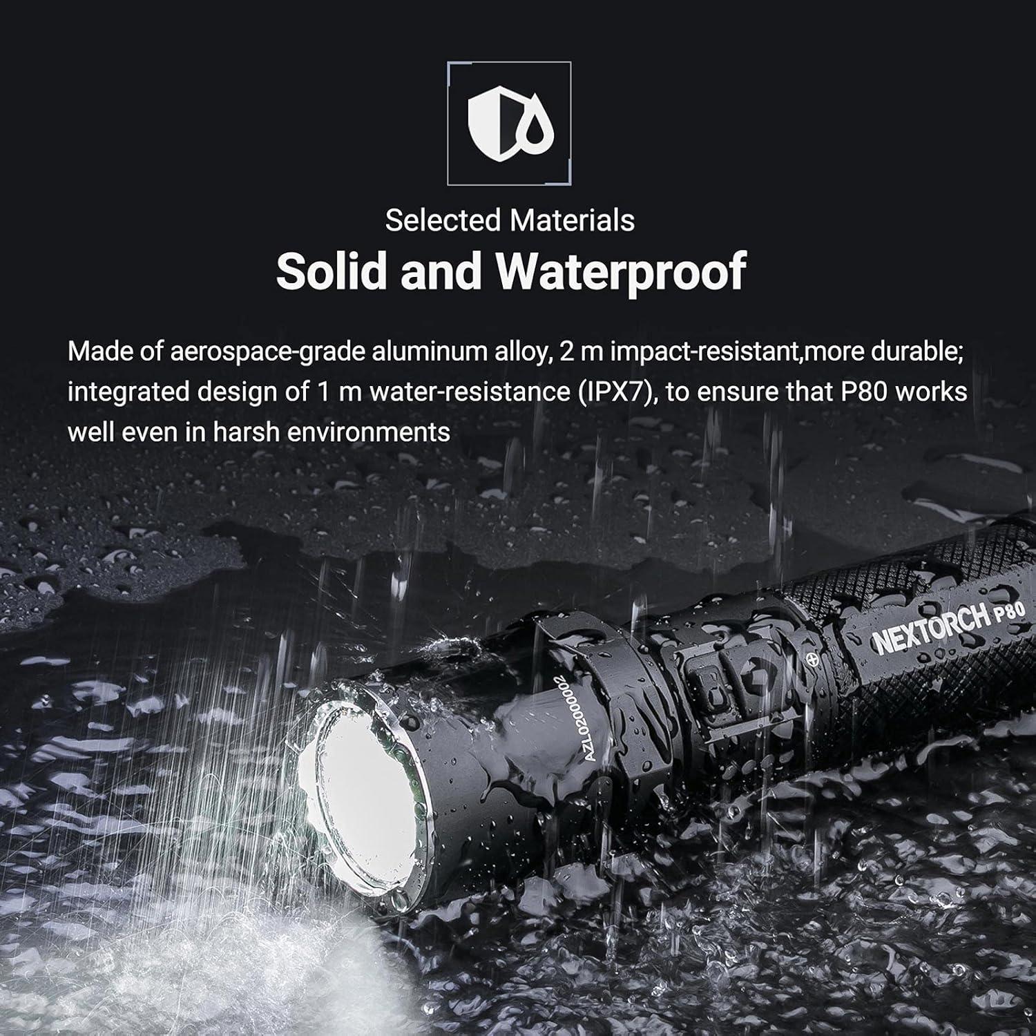 Linterna Recargable NEXTORCH P80 1600 Lúmenes LED Táctica