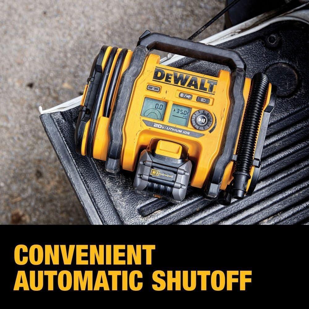 Inflador de Neumáticos DEWALT 20V MAX, Compacto y Portátil