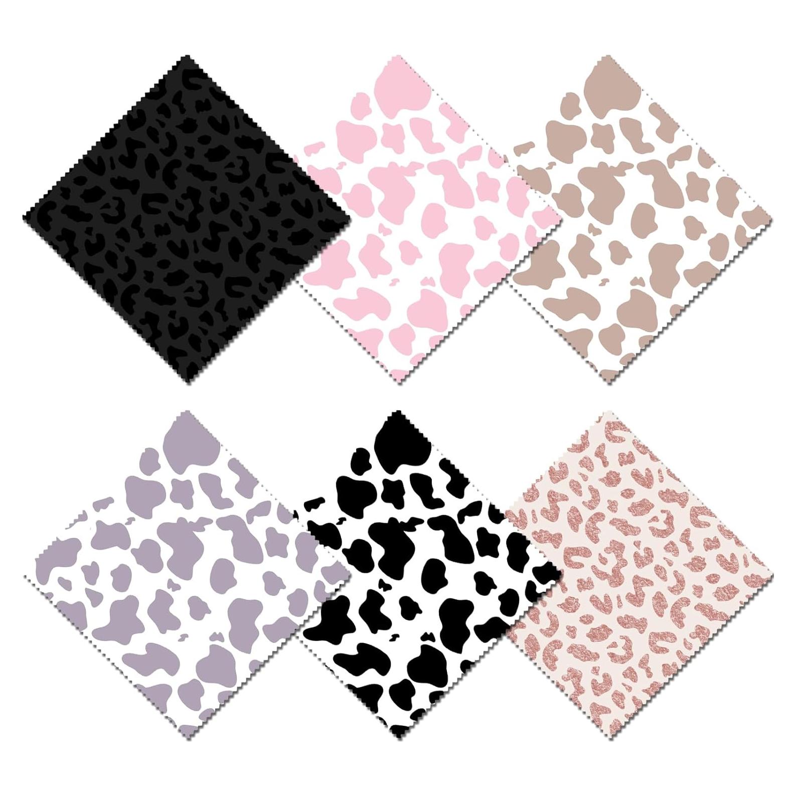 Paño de limpieza de gafas BHAHB 6 PCS microfibra leopardo