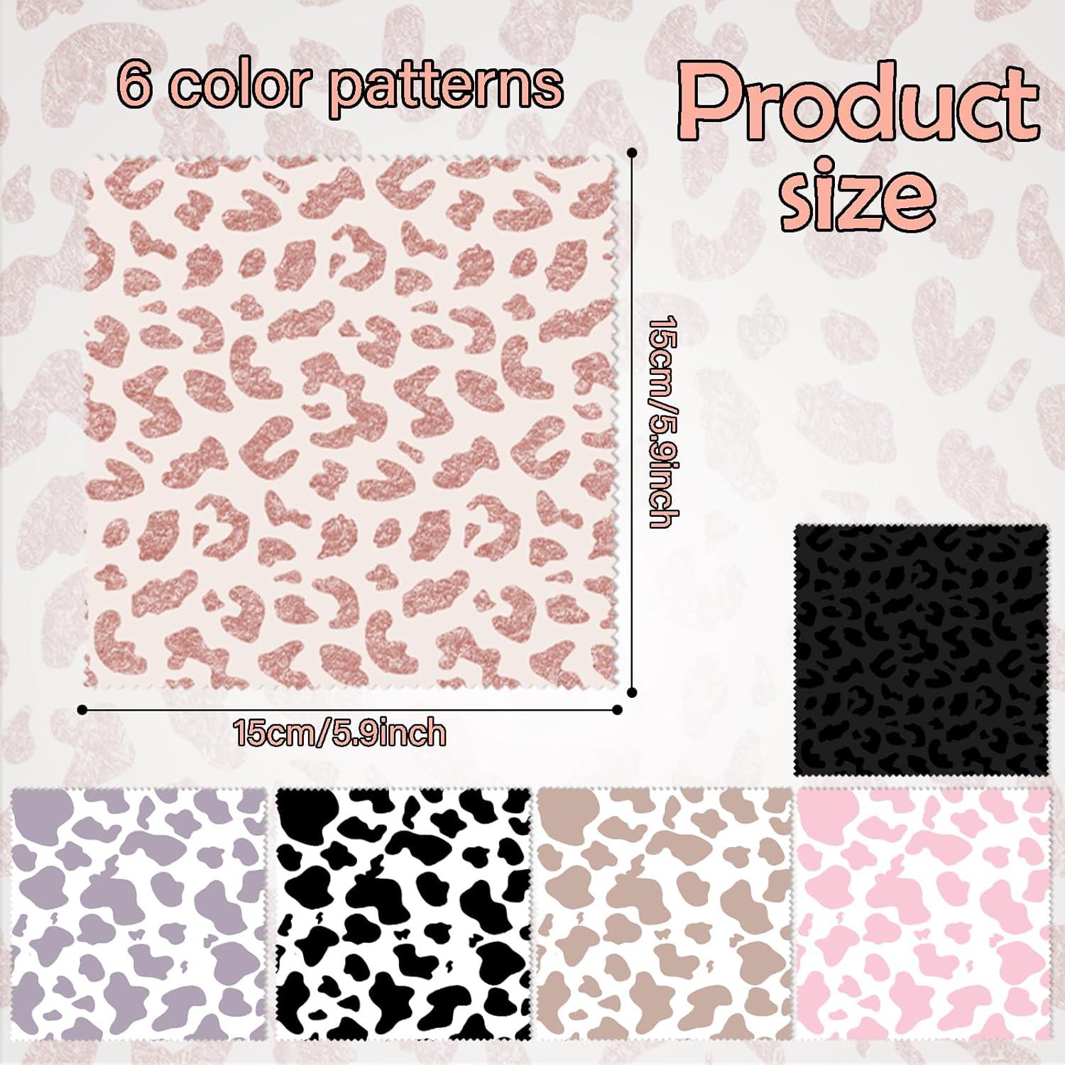 Paño de limpieza de gafas BHAHB 6 PCS microfibra leopardo