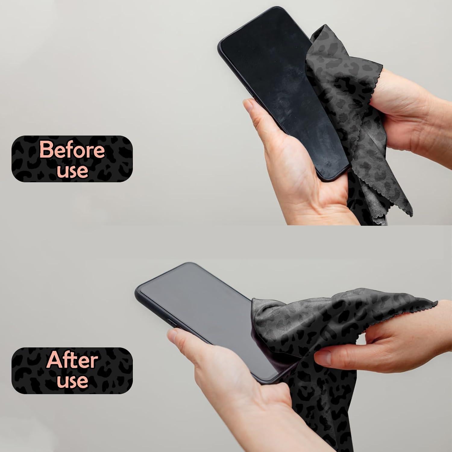 Paño de limpieza de gafas BHAHB 6 PCS microfibra leopardo