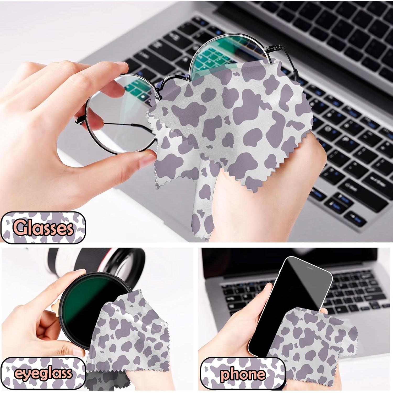 Paño de limpieza de gafas BHAHB 6 PCS microfibra leopardo