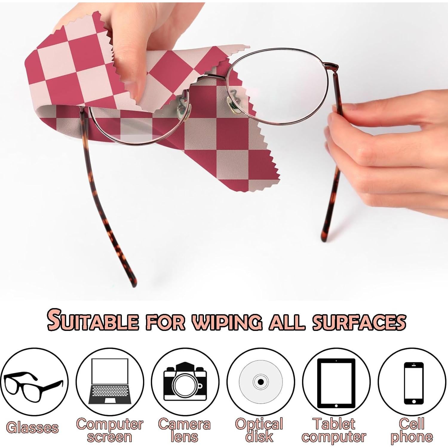 Paño de limpieza de gafas BHAHB 6 PCS microfibra 16x16 cm