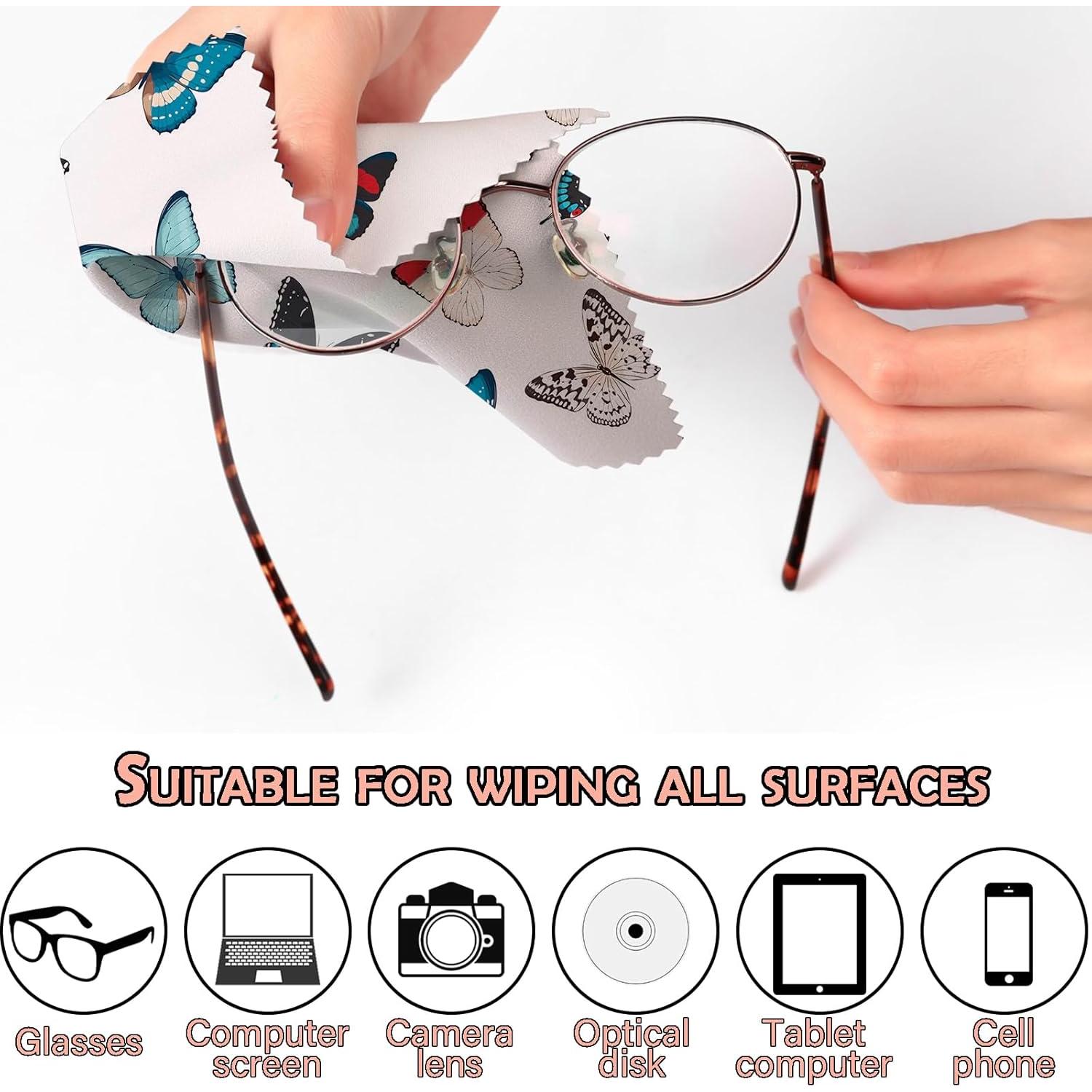 Paño de limpieza de gafas BHAHB 6 PCS microfibra mariposa