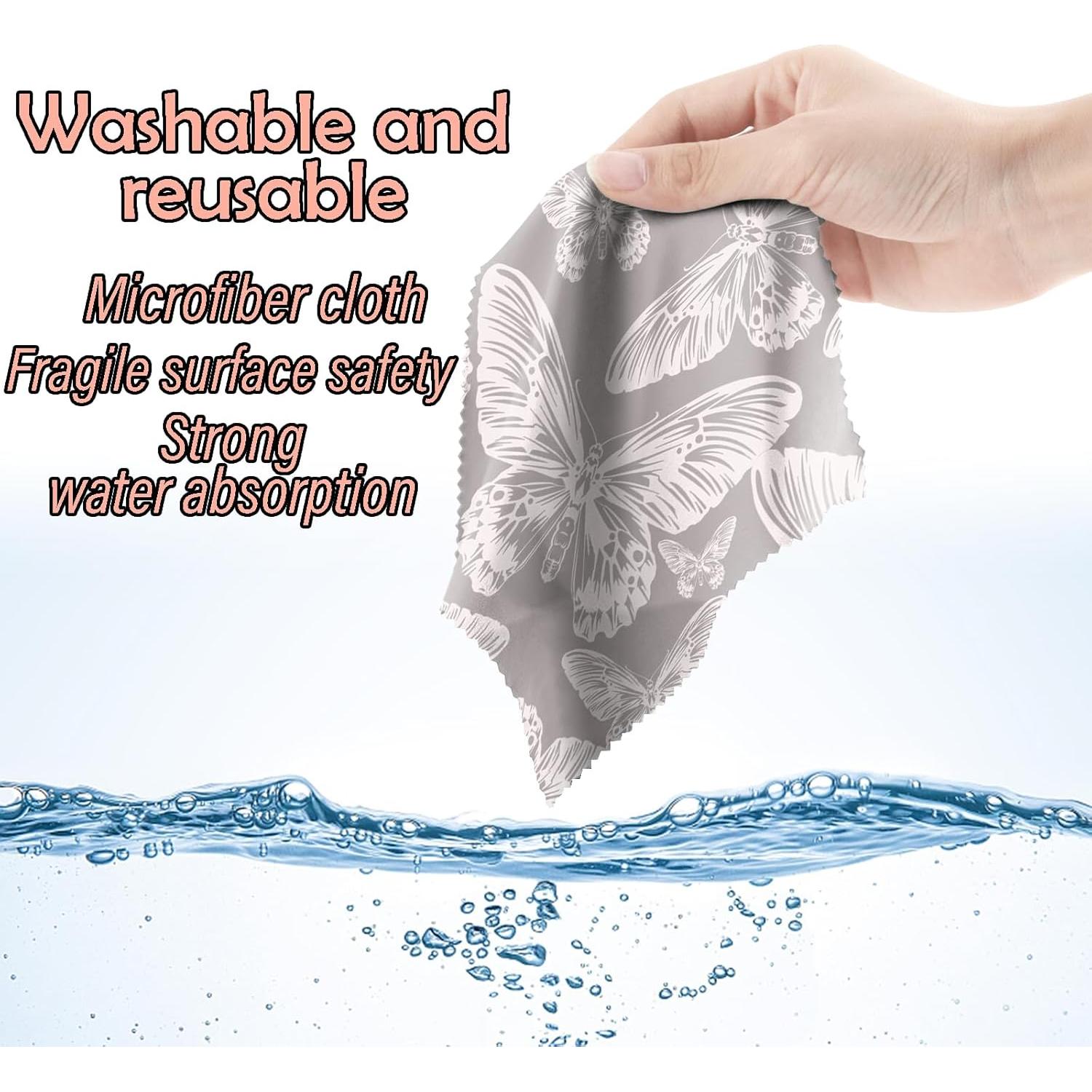 Paño de limpieza de gafas BHAHB 6 PCS microfibra mariposa