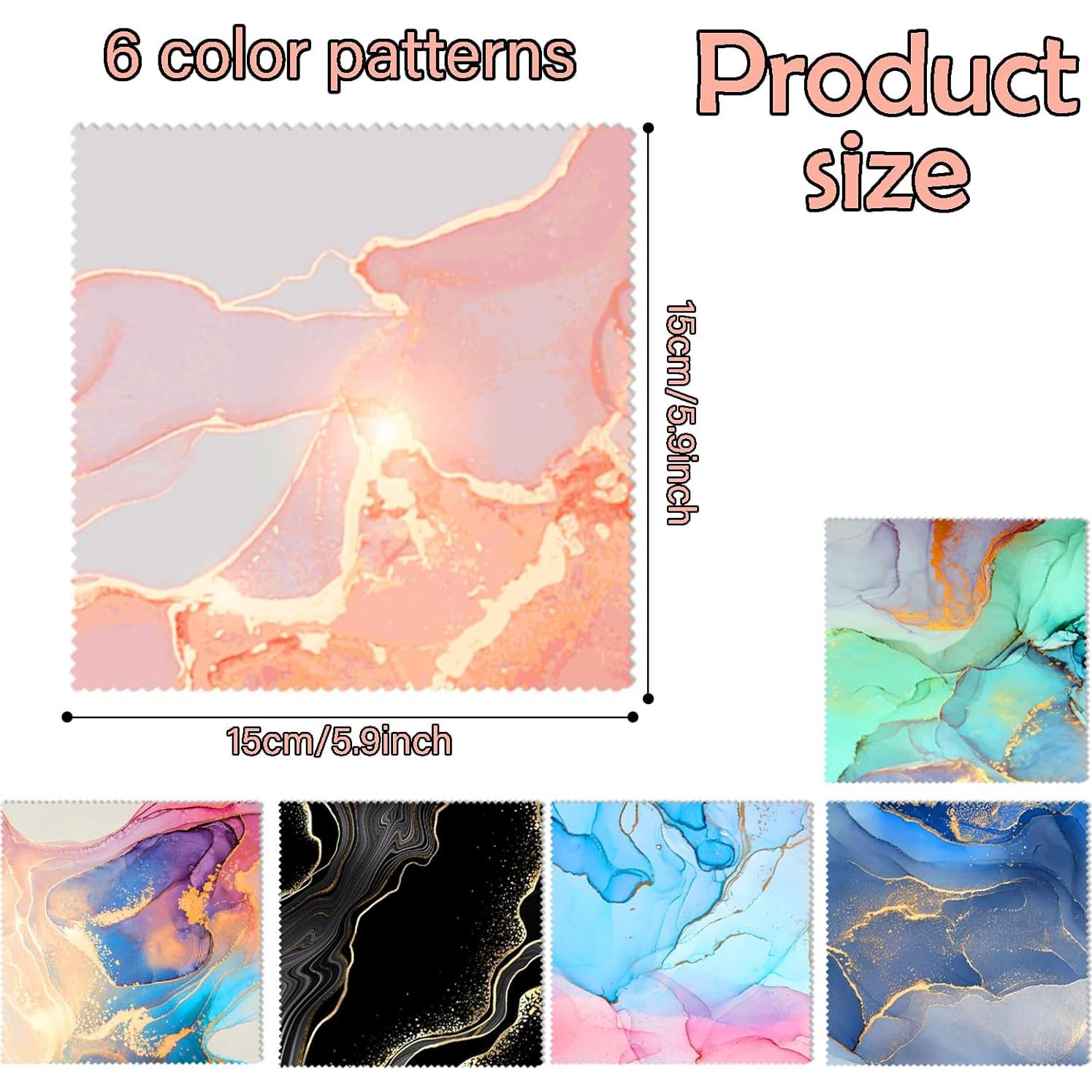 Paño de limpieza de gafas BHAHB 6 PCS microfibra mármol