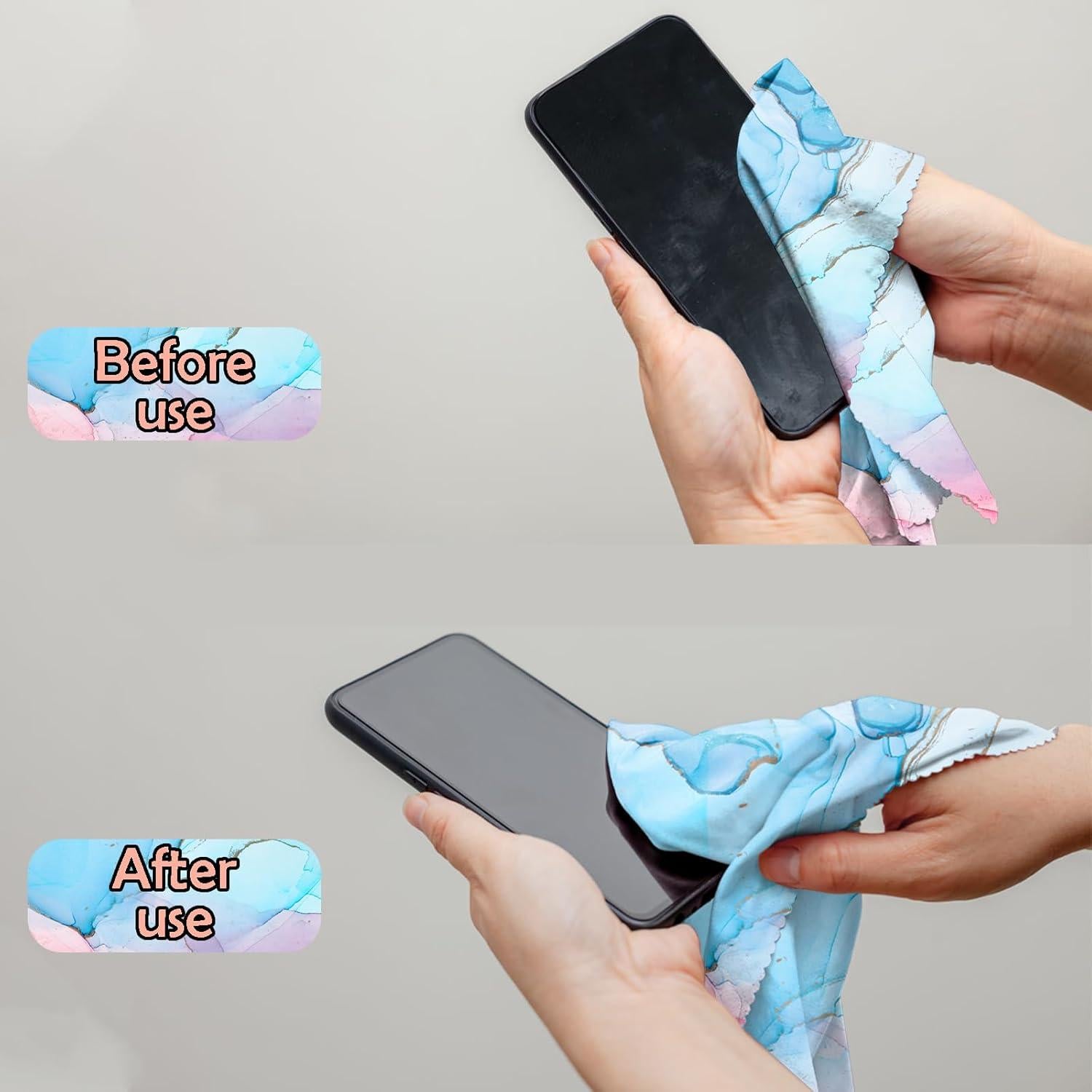 Paño de limpieza de gafas BHAHB 6 PCS microfibra mármol