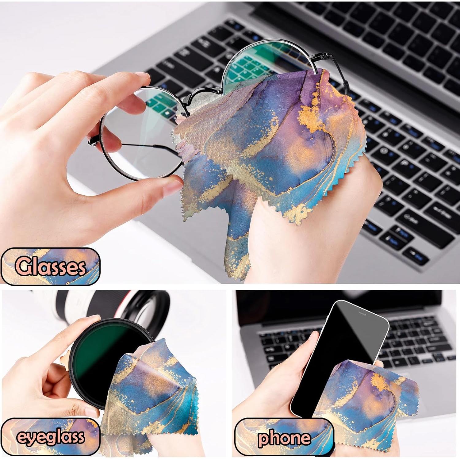 Paño de limpieza de gafas BHAHB 6 PCS microfibra mármol