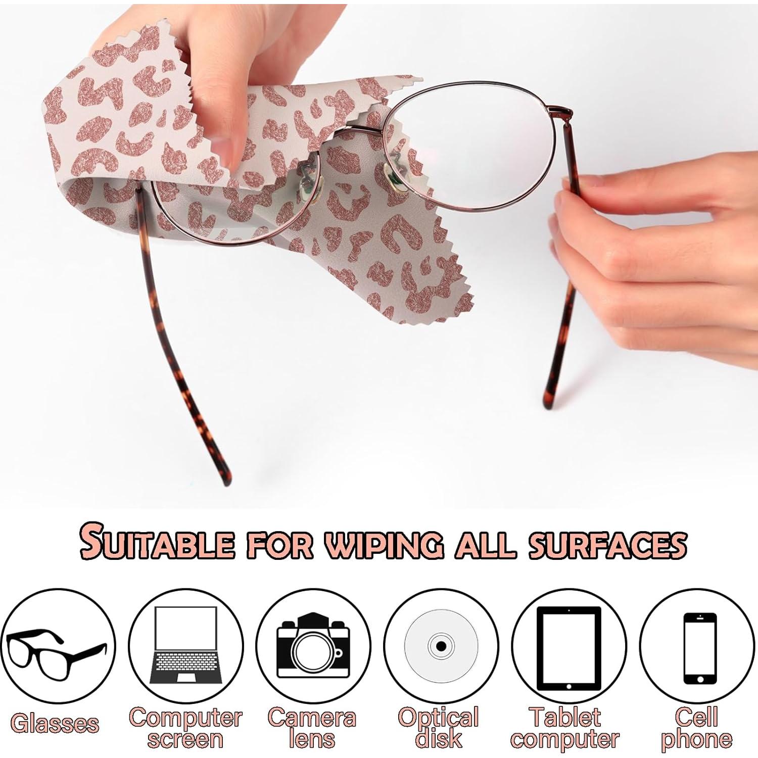 Paño de limpieza de gafas BHAHB 6 PCS microfibra leopardo