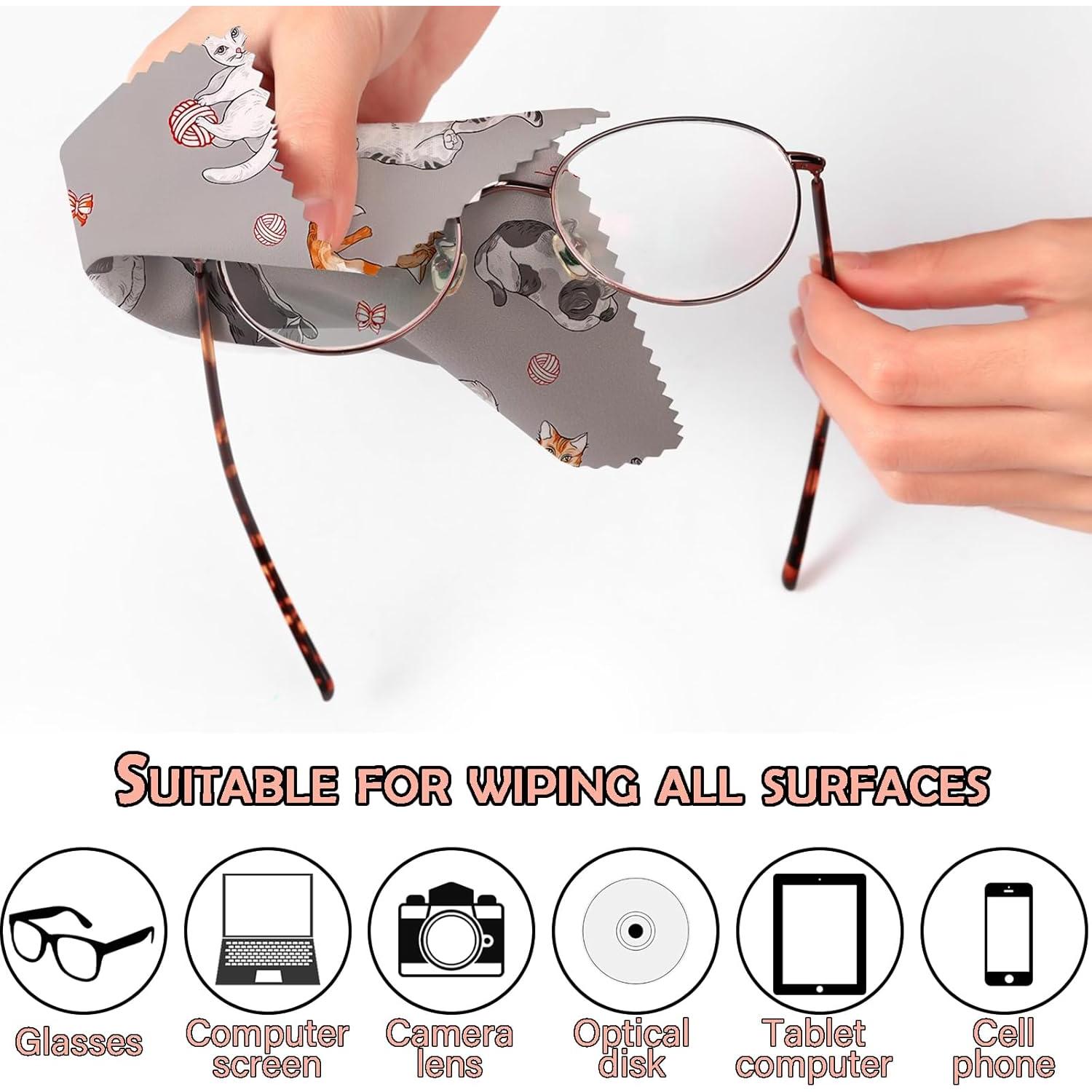 Paño de limpieza de gafas BHAHB 6 PCS microfibra 16x16 cm