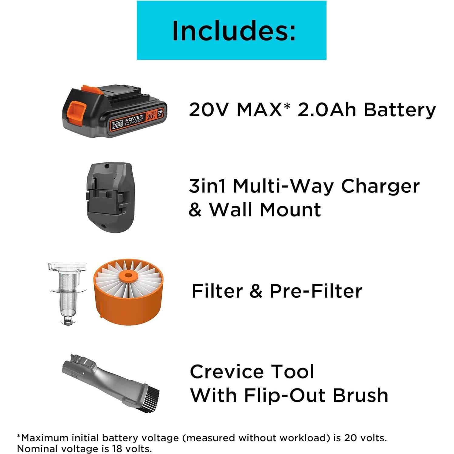 Aspiradora Inalámbrica BLACK+DECKER BSV2020P para Mascotas