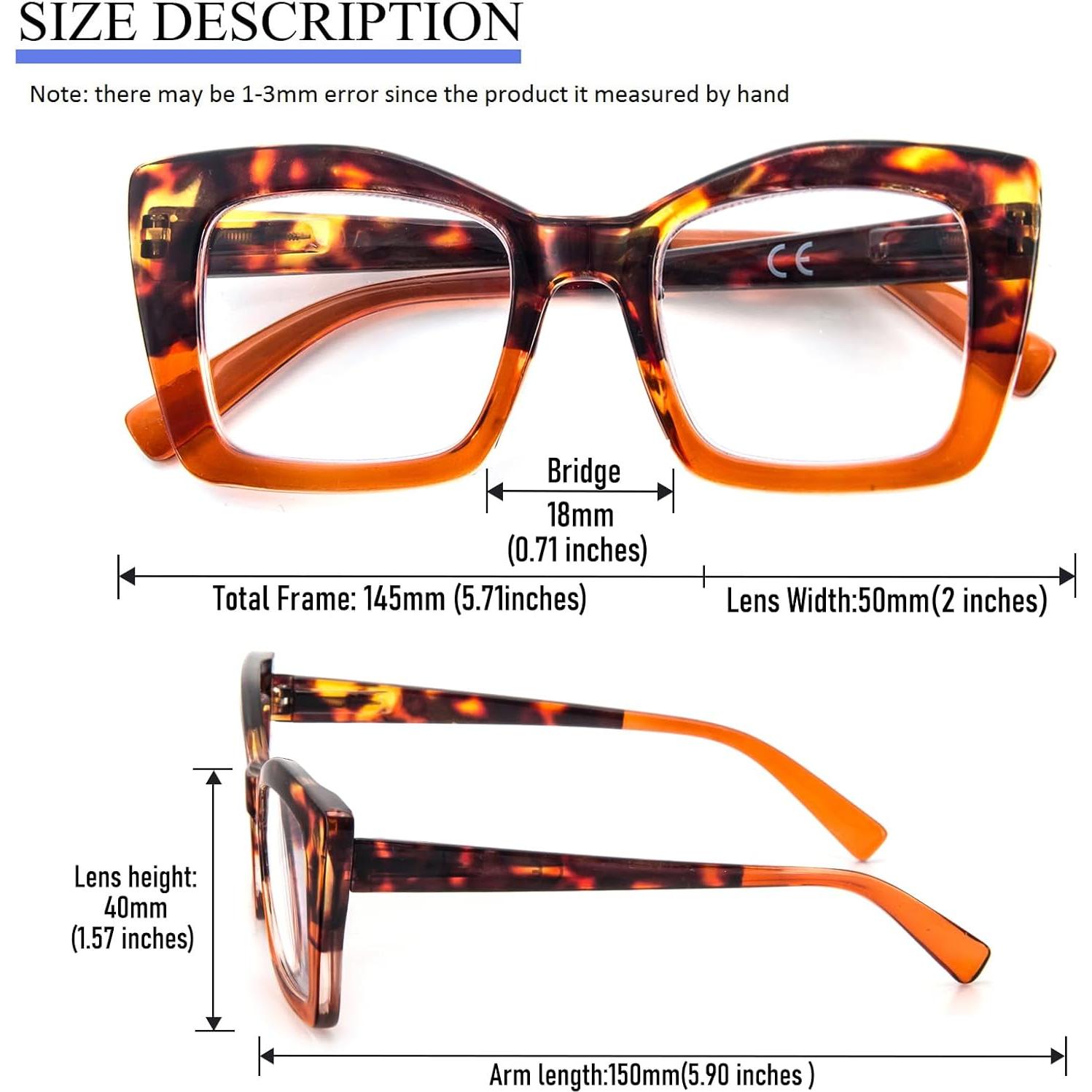 Gafas de lectura REAVEE estilo Oprah, 6 piezas, anti luz azul