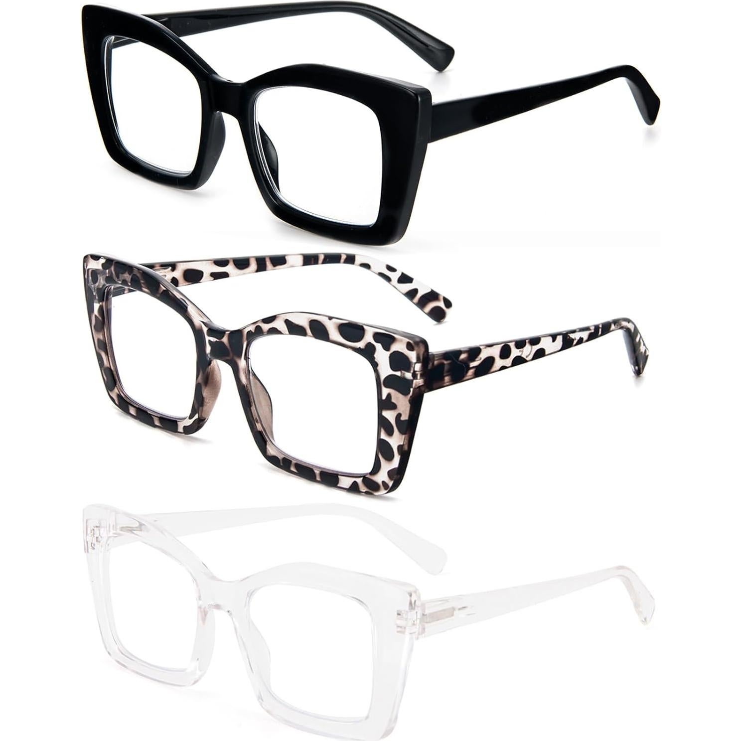 Gafas de lectura REAVEE grandes anti luz azul para mujeres