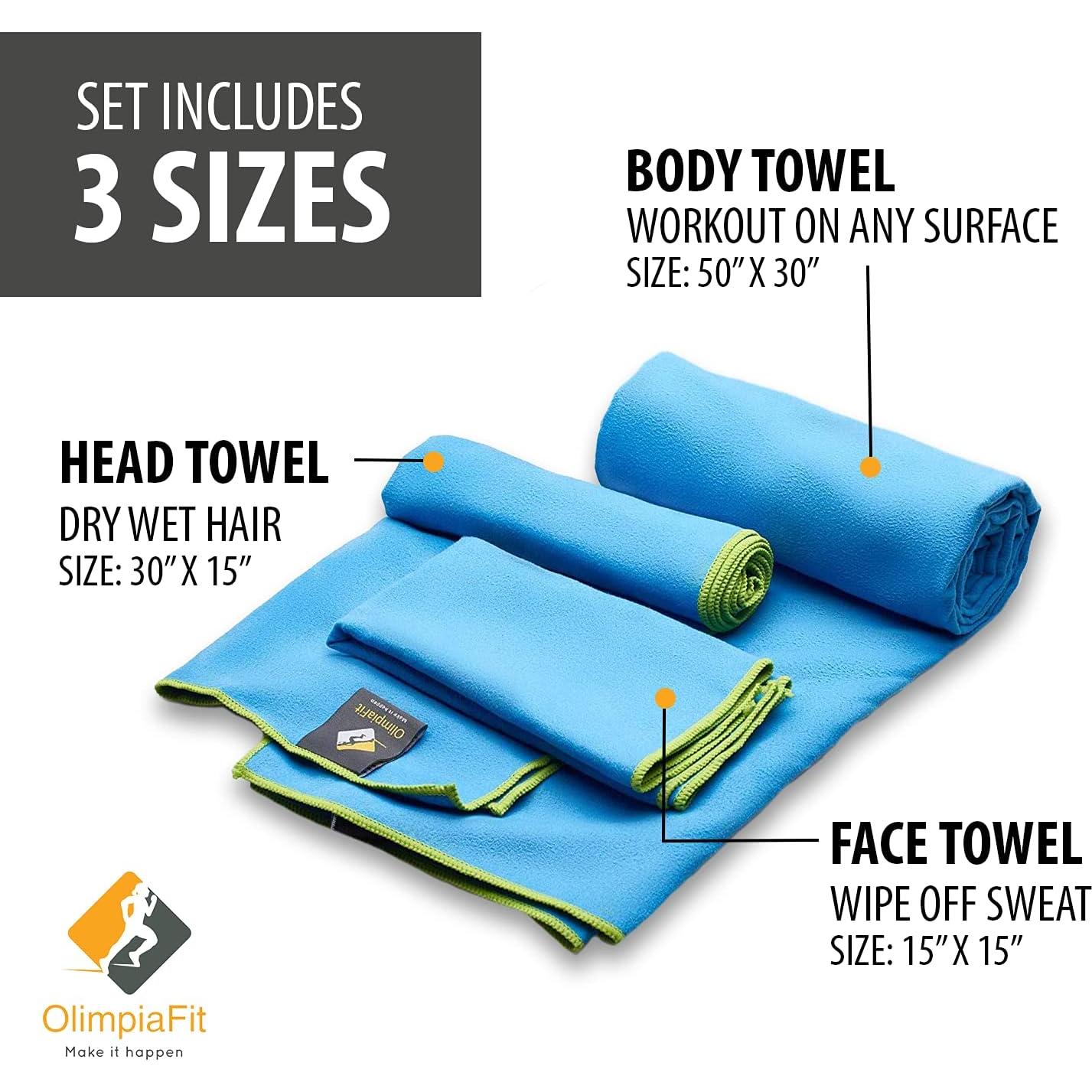Toallas de Secado Rápido OlimpiaFit - 3 Piezas Microfibra 127x76cm