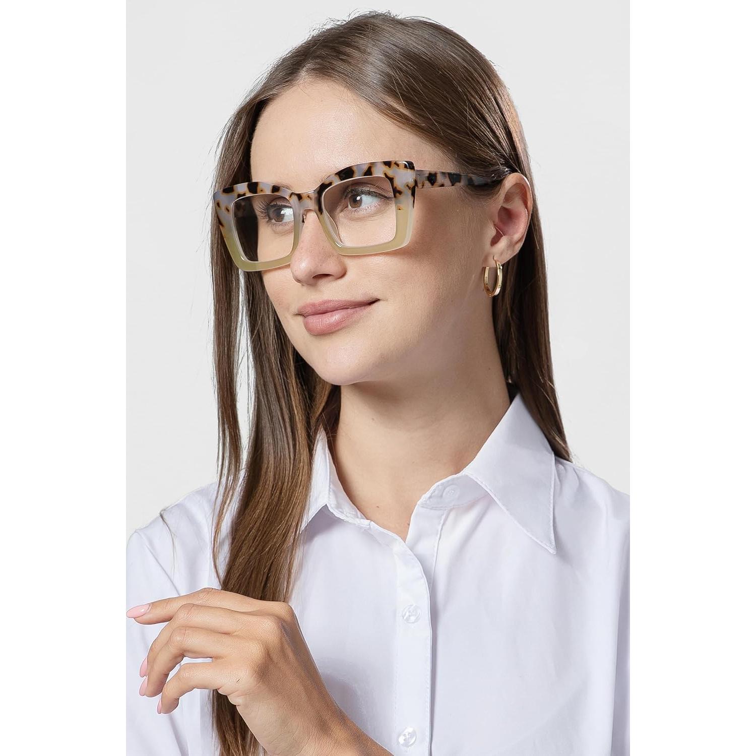 Gafas de lectura REAVEE grandes anti luz azul para mujer