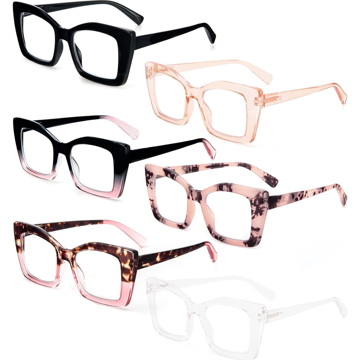 Gafas de Lectura REAVEE 6 Piezas Anti Luz Azul 3.0x