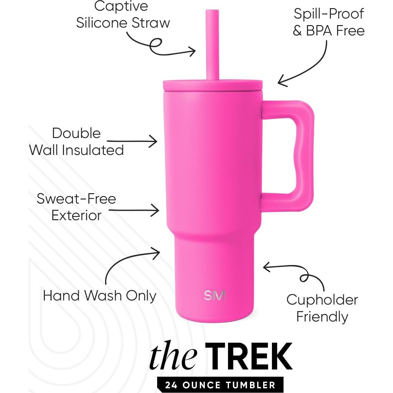 Taza Trek Simple Modern 24 oz con Asa y Tapa Silicona