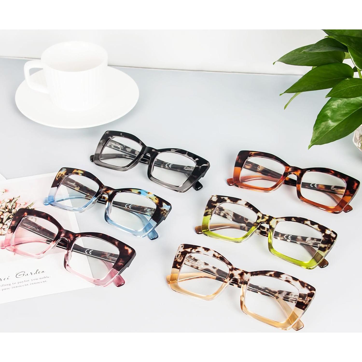 Gafas de Lectura REAVEE Estilo Oprah 6 Piezas Anti Luz Azul