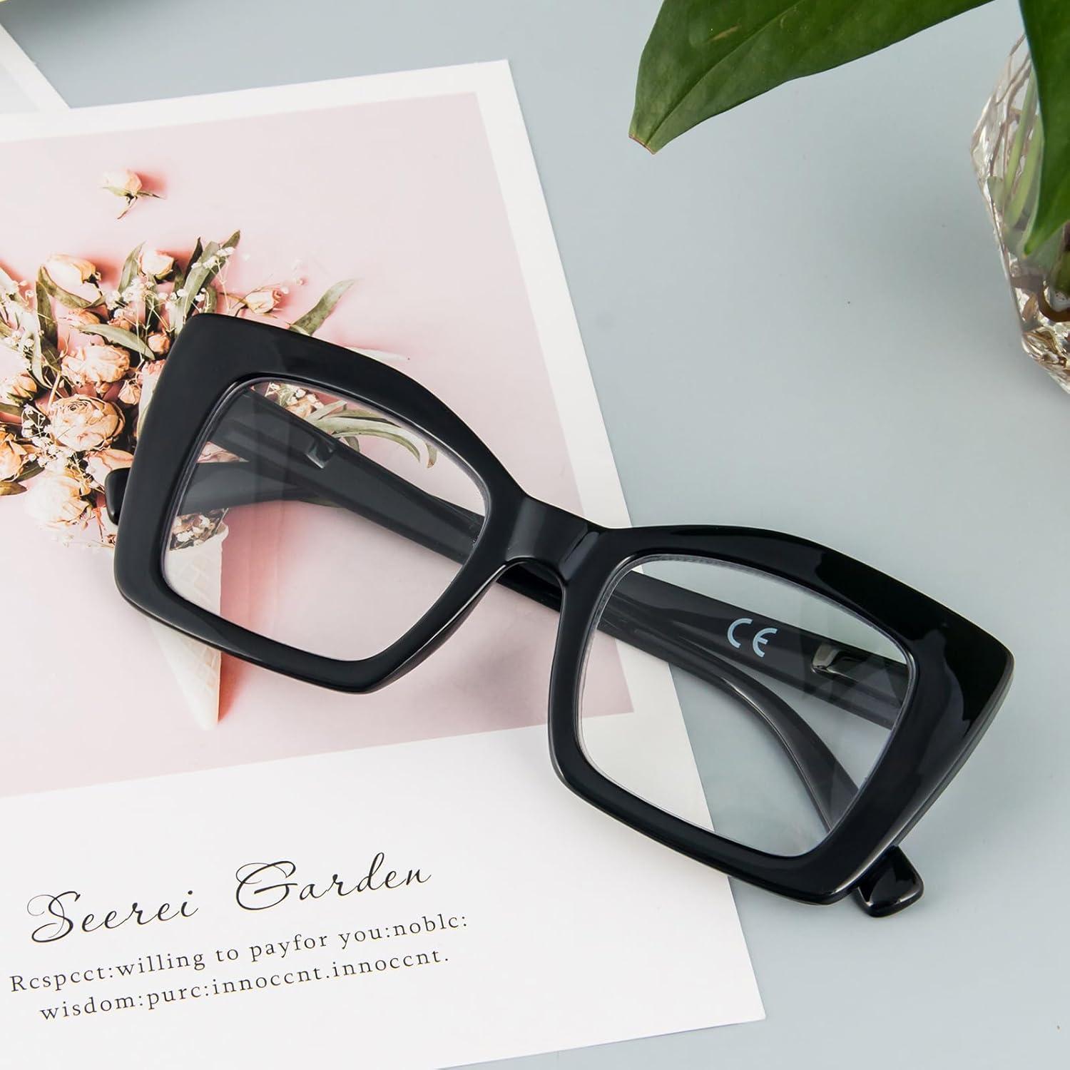 Gafas de lectura REAVEE estilo Oprah, bloqueo luz azul, 3 pcs