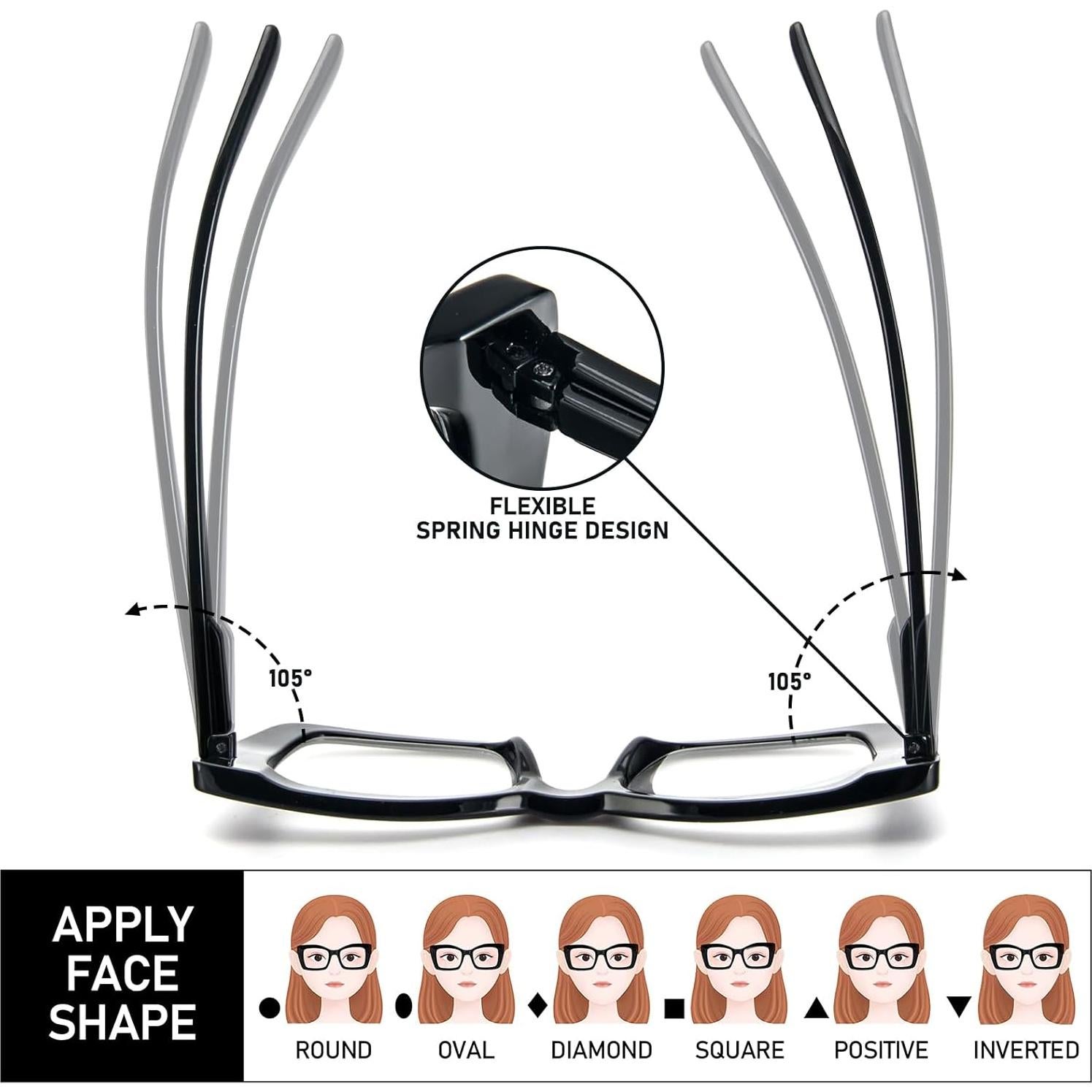 Gafas de Lectura REAVEE Estilo Oprah Anti Luz Azul 50mm