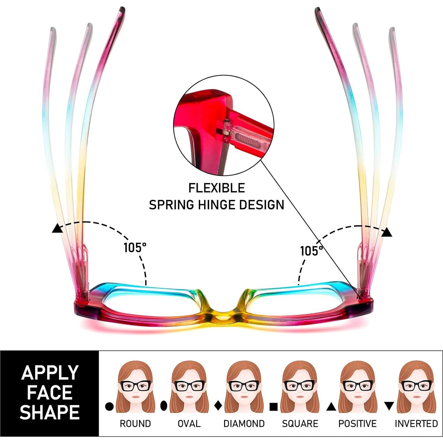 Gafas de lectura REAVEE estilo Oprah, bloqueo luz azul 2.5x