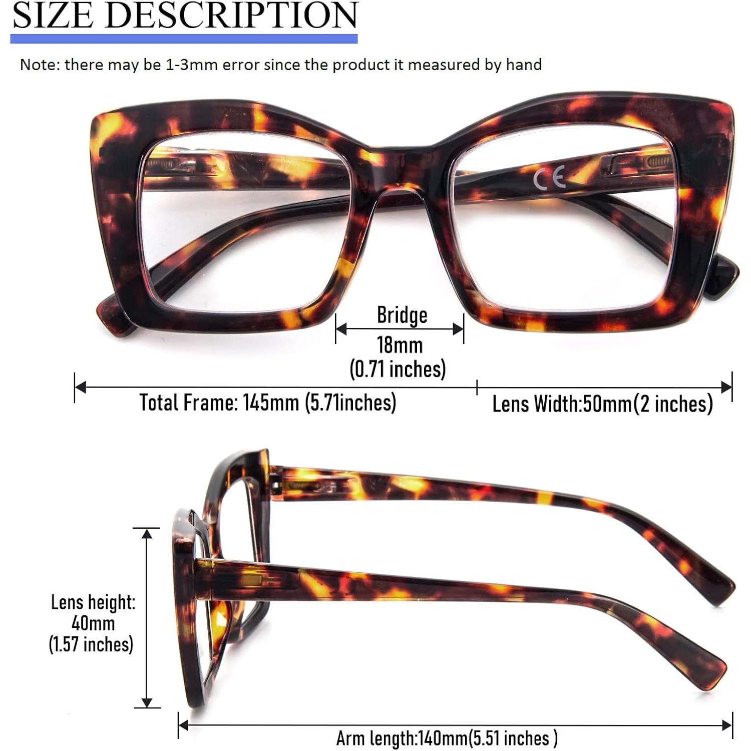 Gafas de Lectura REAVEE Oversized Anti Luz Azul 2.25x