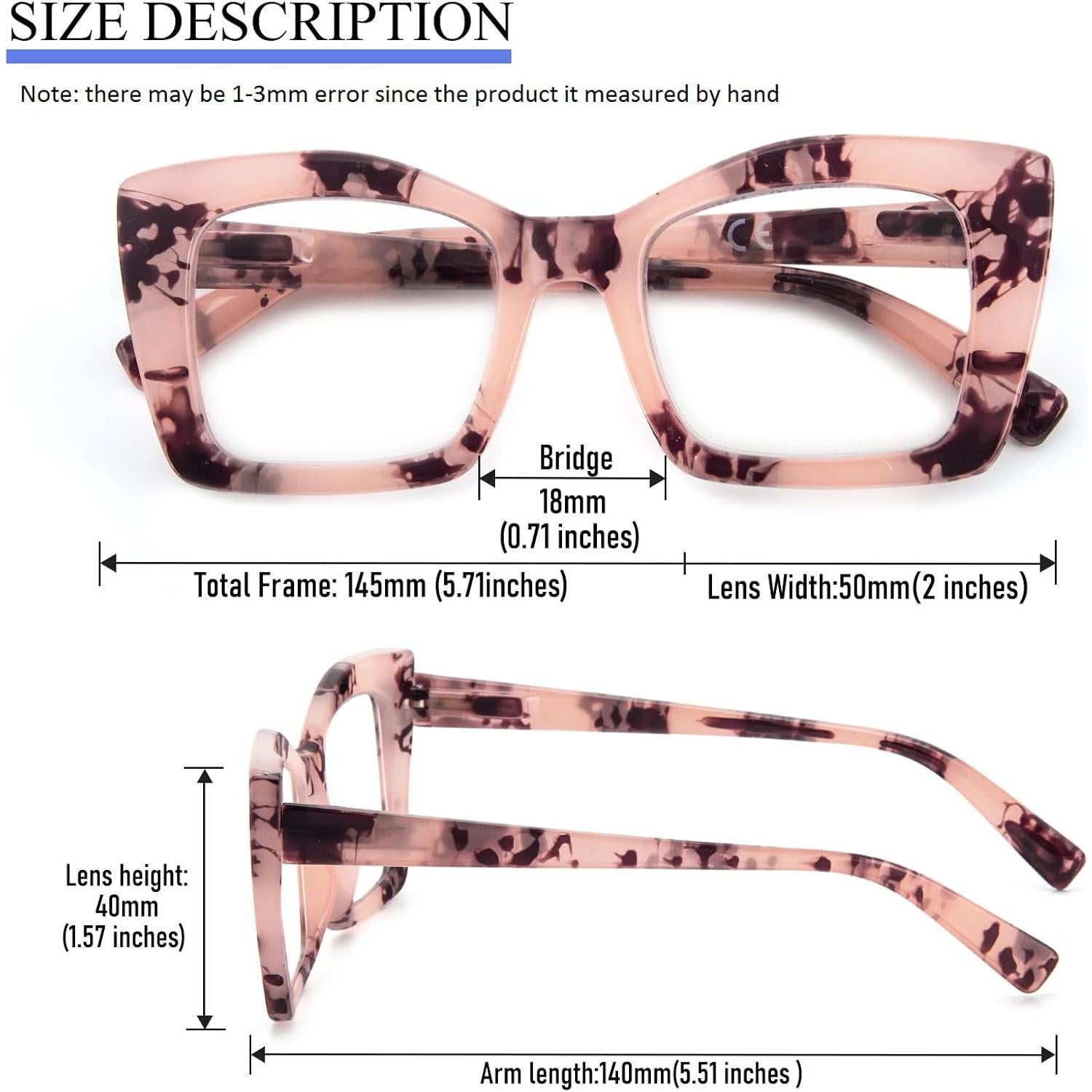 Gafas de lectura REAVEE estilo Oprah, bloqueo luz azul, 3 pcs