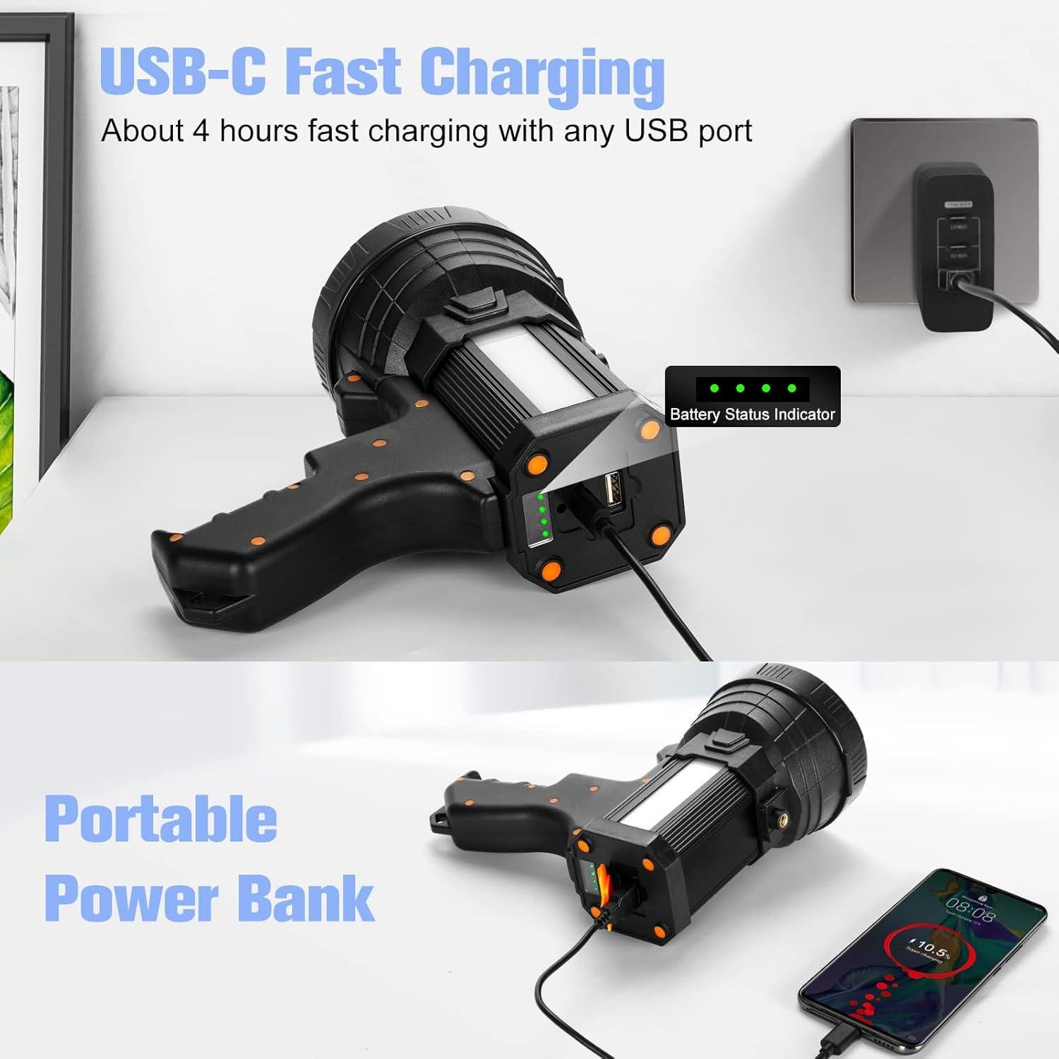 Linterna LED YIERBLUE YB-953 10000mAh 1000000 Lúmenes