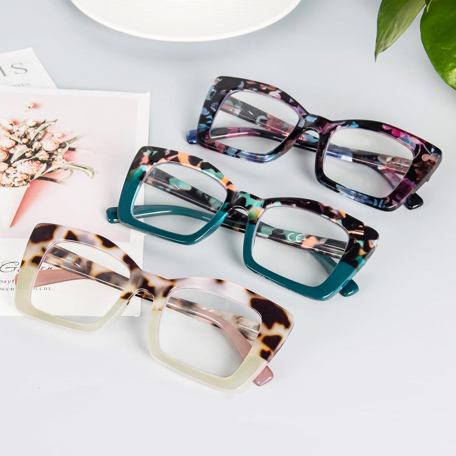 Gafas de lectura REAVEE grandes anti luz azul 3 pares