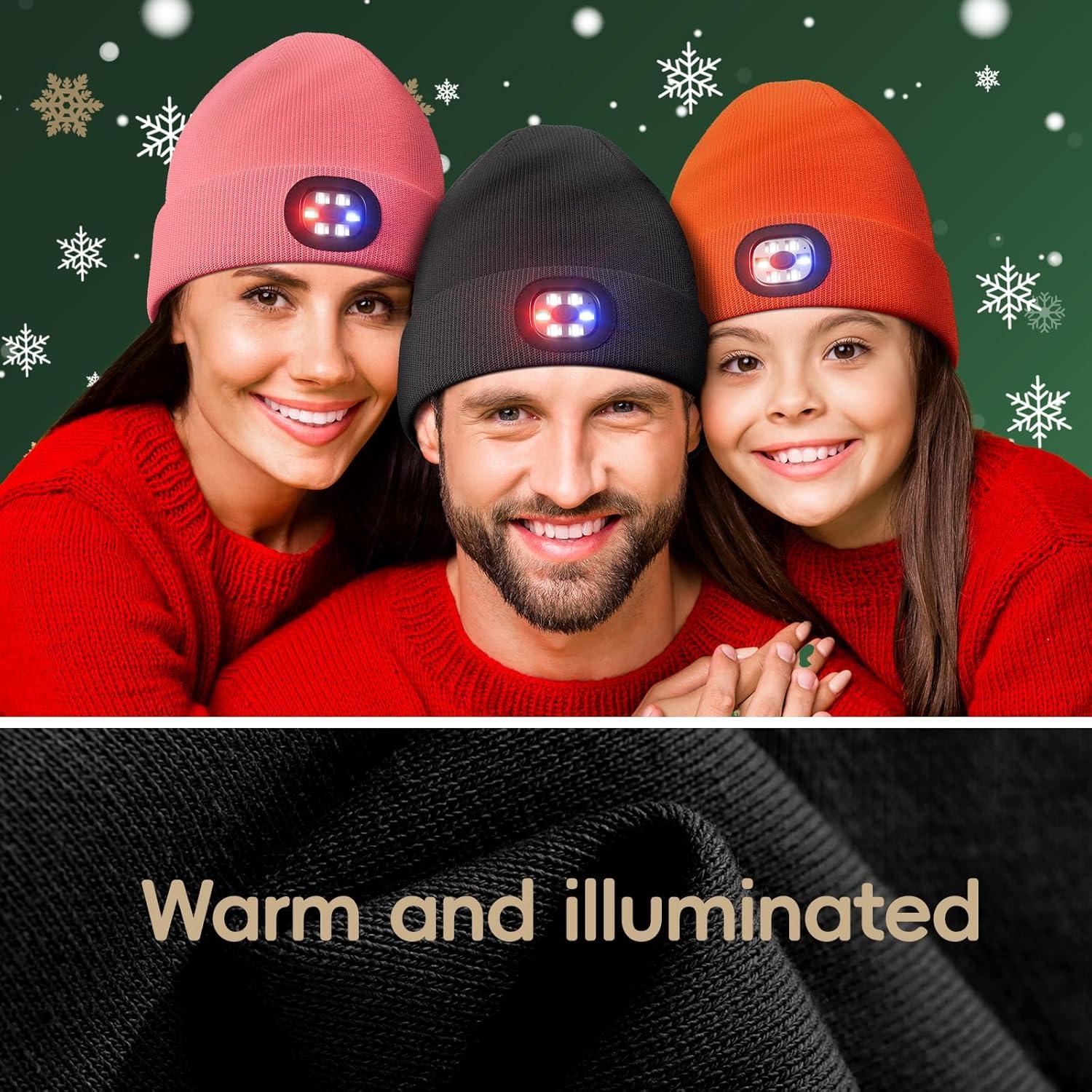Gorro Unisex con Luz LED Olulse Negro para Invierno