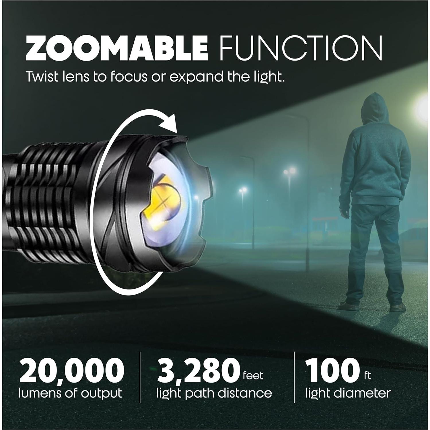 Linterna LED Recargable NL Brands A2 20,000 Lúmenes IPX7