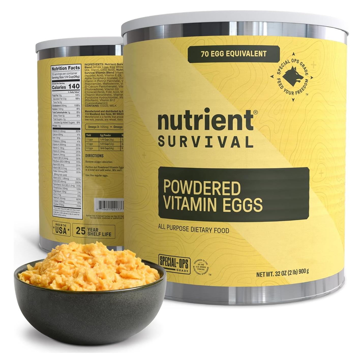 Mezcla de Huevos en Polvo Nutrient Survival 70 Huevos 33 Nutrientes