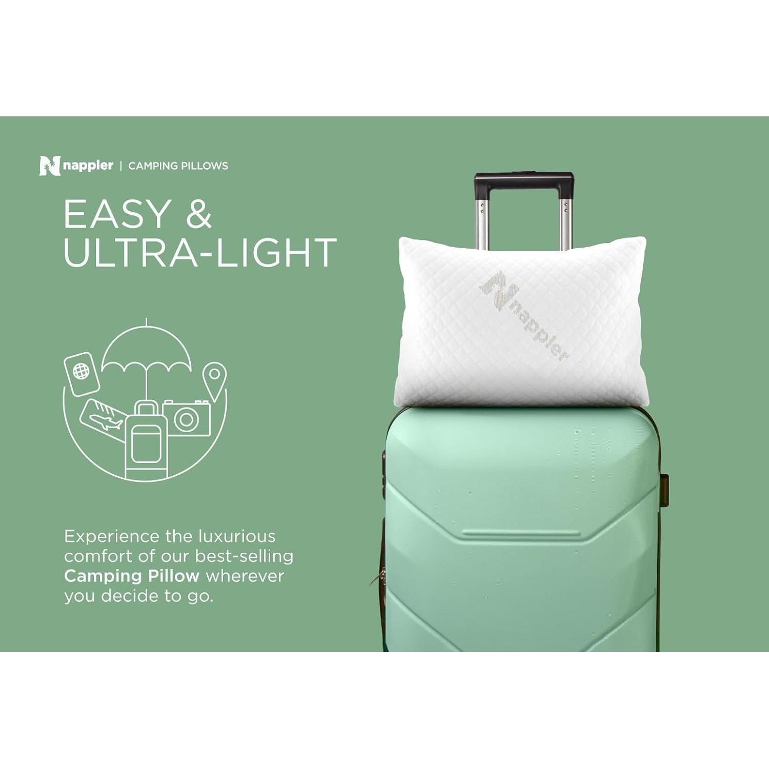 Almohada de Espuma de Memoria Nappler NC - Viaje y Camping