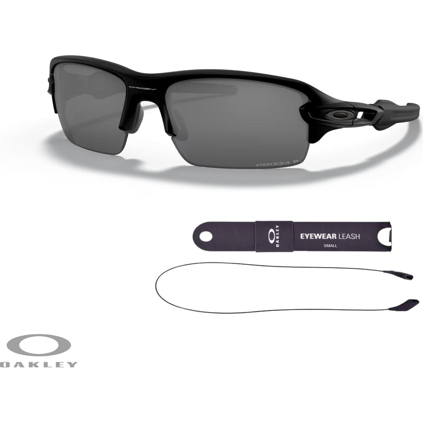 Oakley Kids Flak Xs OJ9005 Rectangle Junior Sunglasses for Boys for Girls +Designer iWear Care Kit Leash