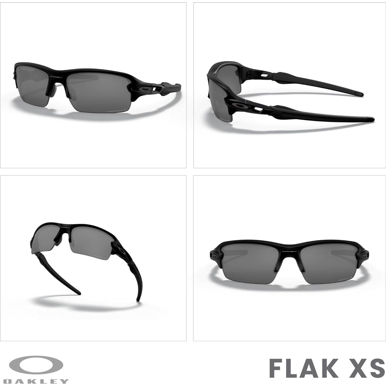 Oakley Kids Flak Xs OJ9005 Rectangle Junior Sunglasses for Boys for Girls +Designer iWear Care Kit Leash