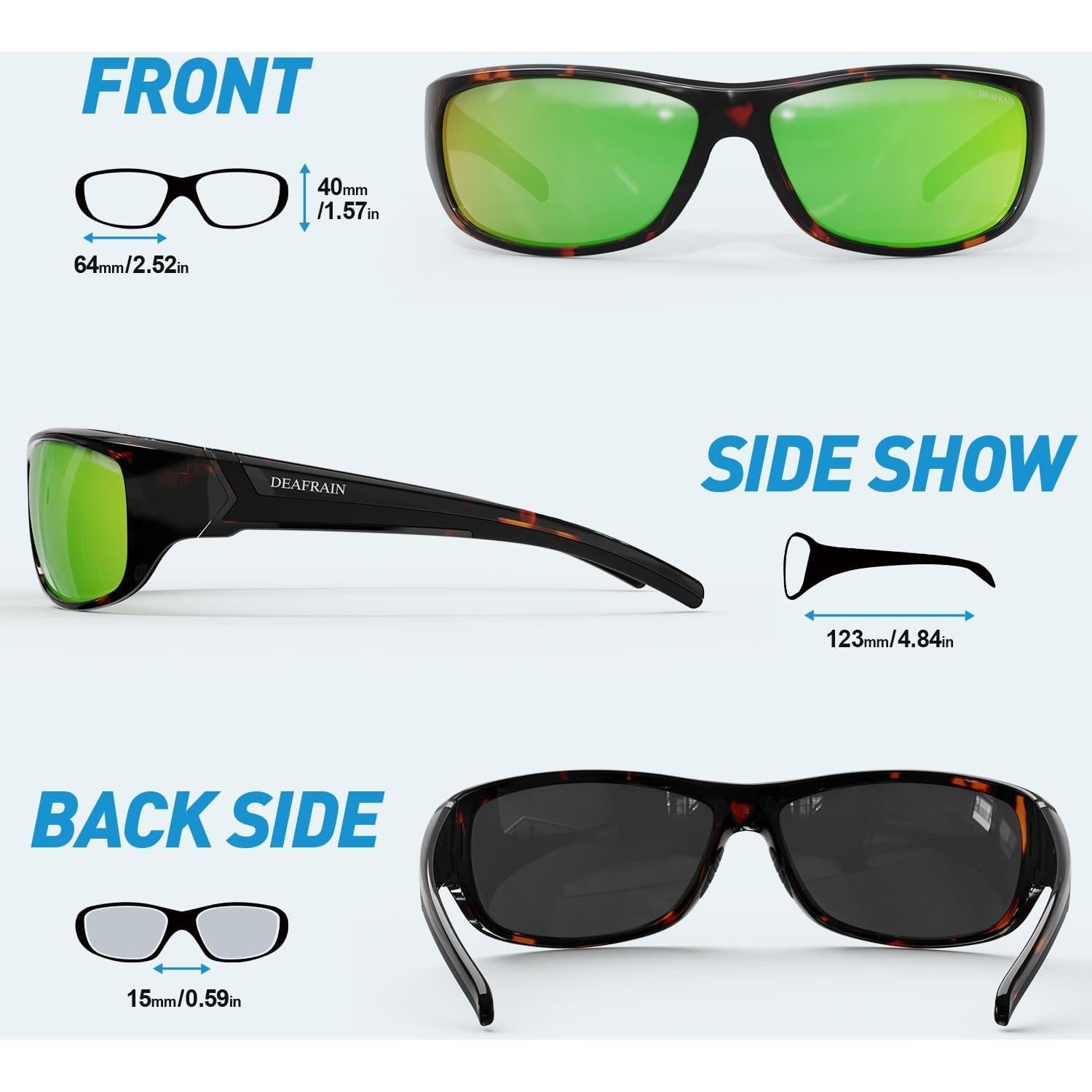 Polarized Sports Sunglasses for Men Women Driving Fishing Cycling Running UV Protection