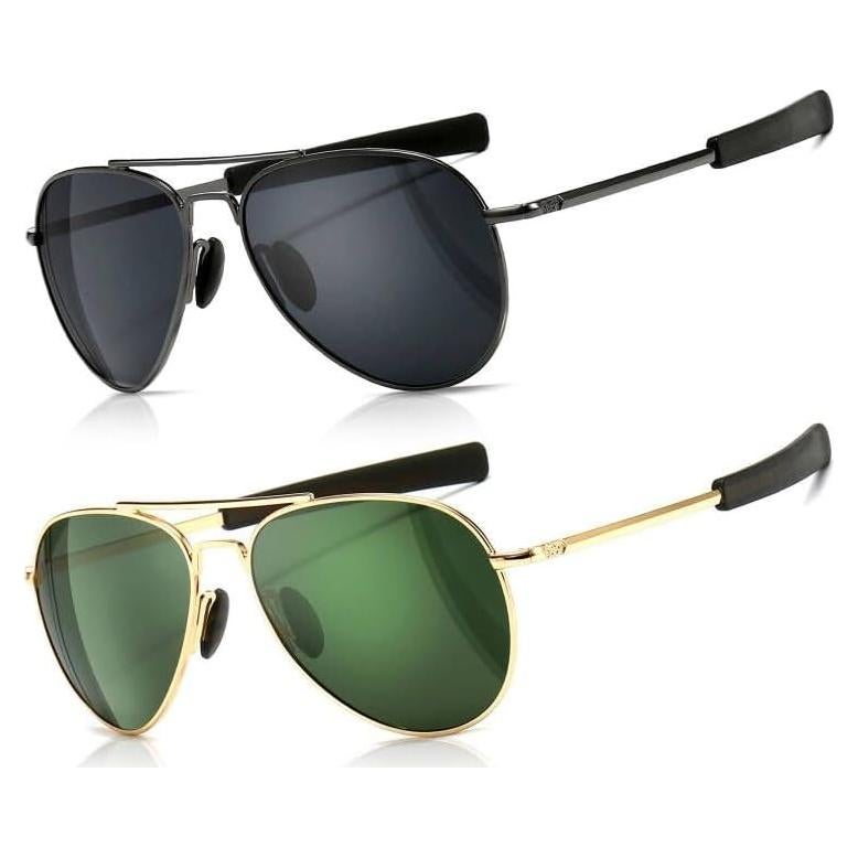 Gafas de sol aviador SUNGAIT polarizadas 100% UV400 - Paquete de 2