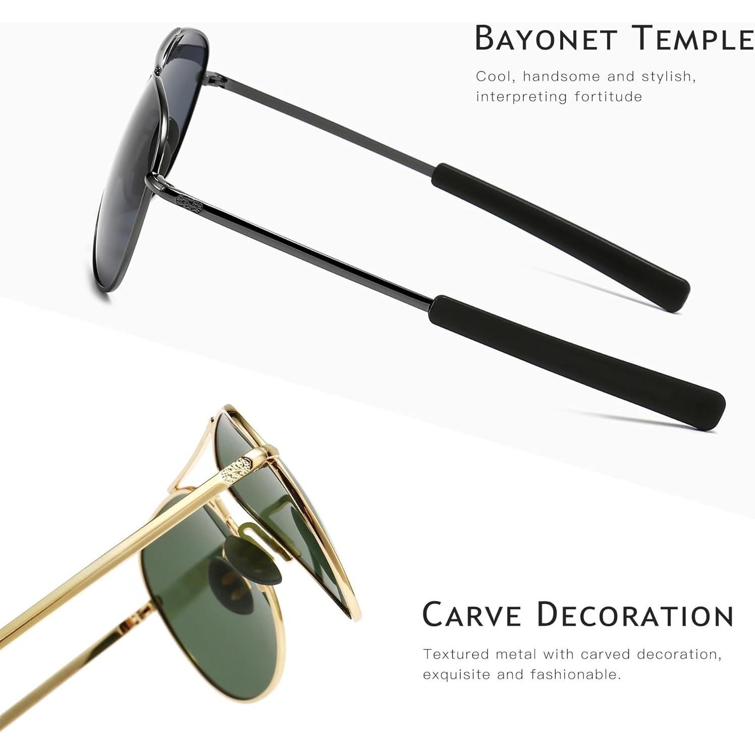 Gafas de sol aviador SUNGAIT polarizadas 100% UV400 - Paquete de 2