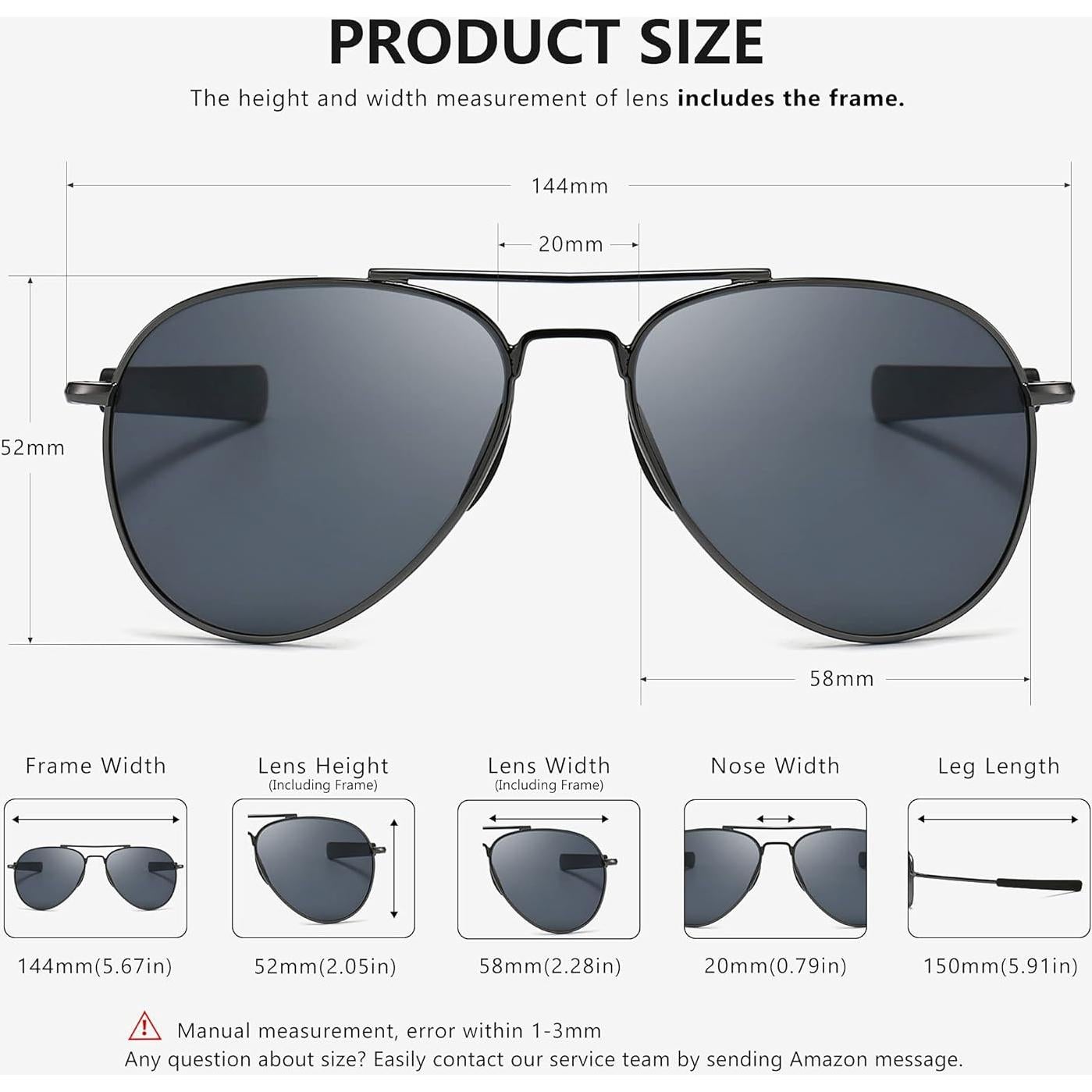 Gafas de sol aviador SUNGAIT polarizadas 100% UV400 - Paquete de 2