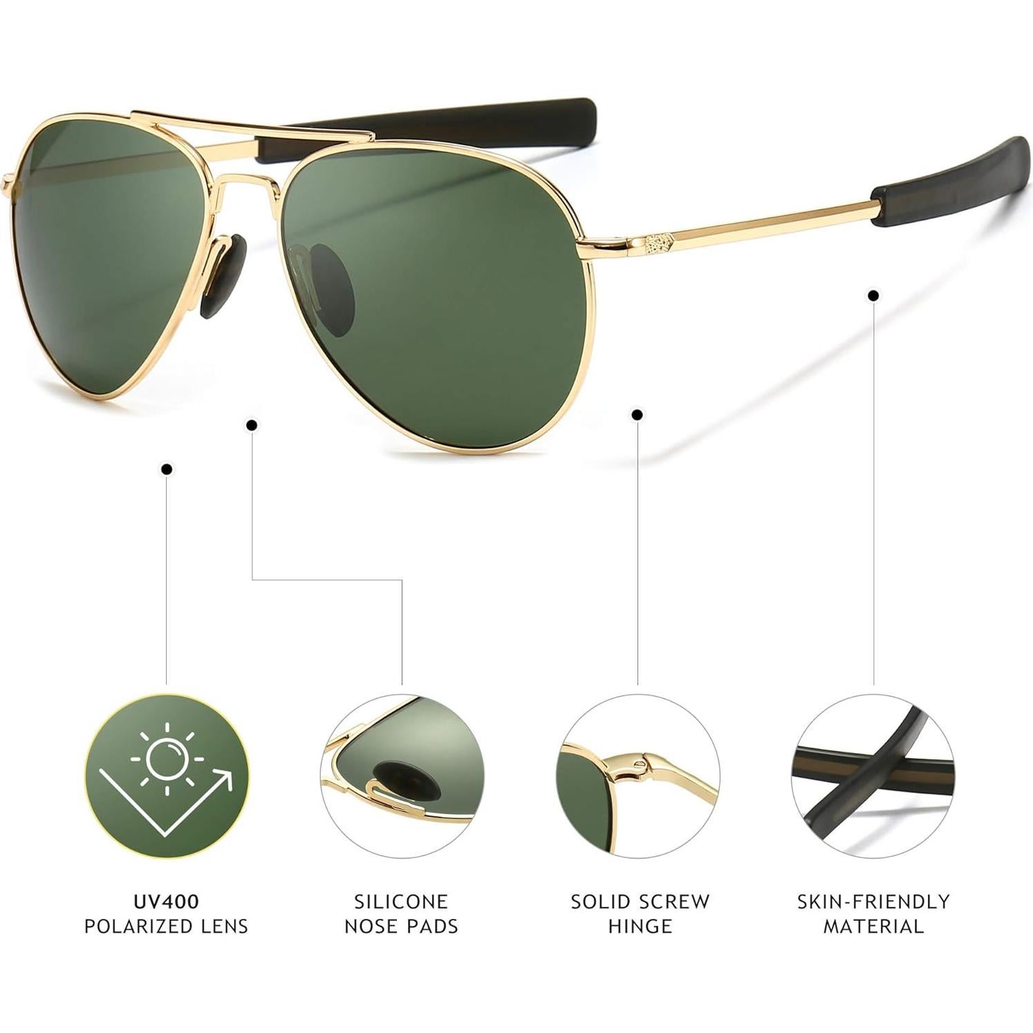 Gafas de sol aviador SUNGAIT polarizadas 100% UV400 - Paquete de 2