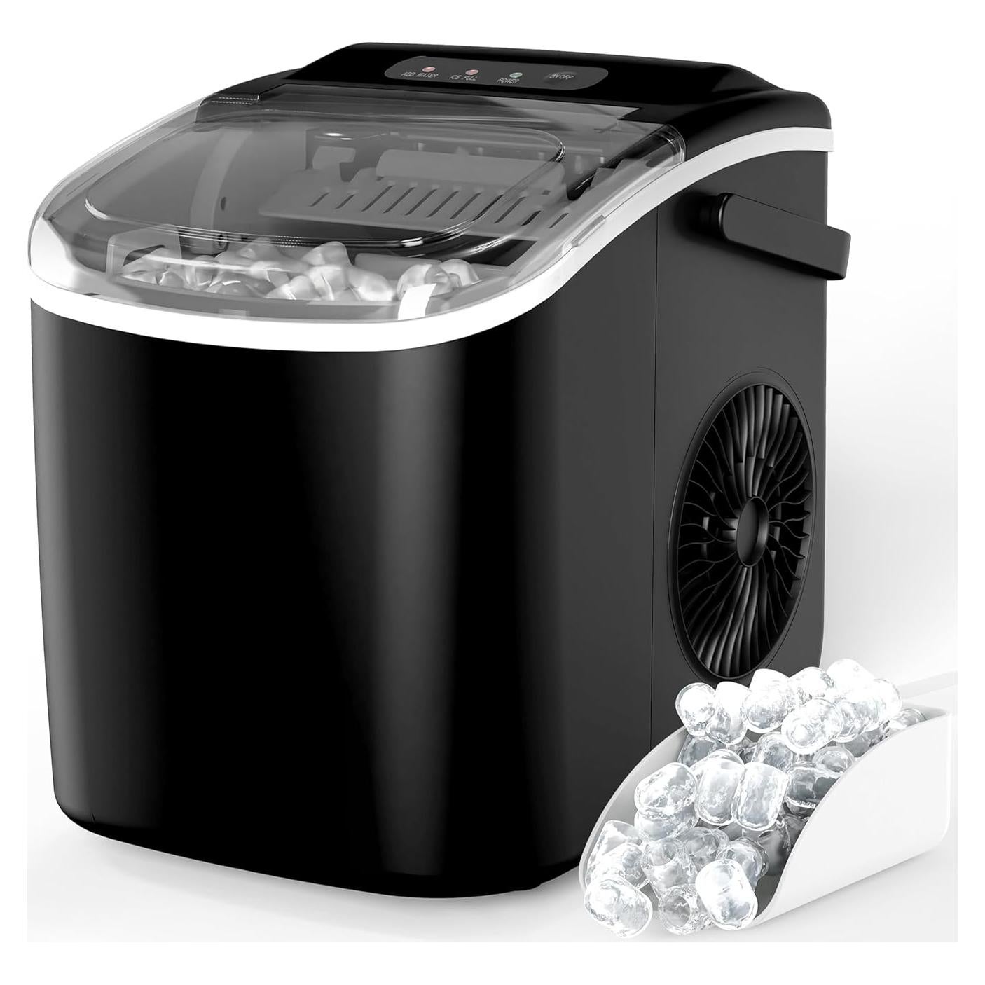 Fabricador de Hielo HealSmart 9 Cubos 6 Min Autolimpieza Negro