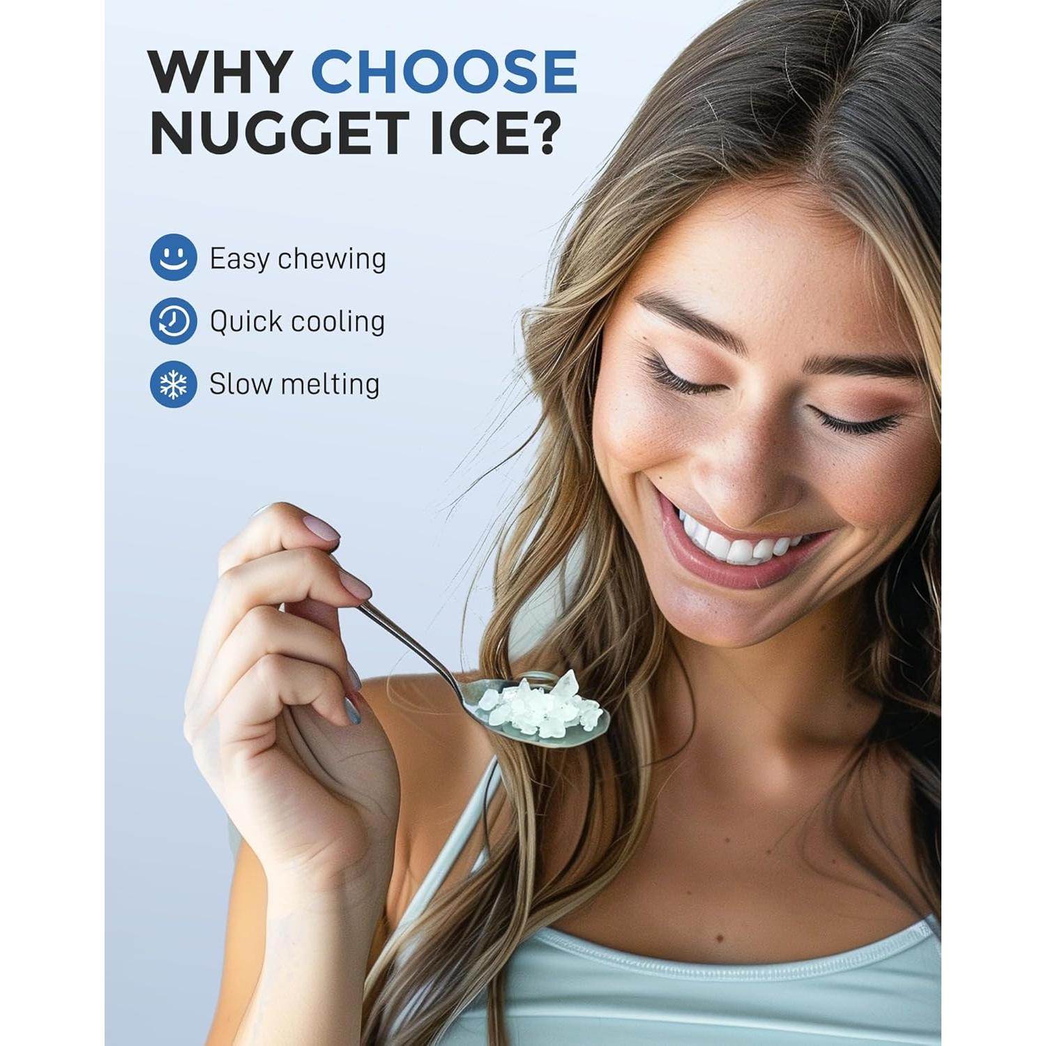 Fabricador de Hielo Nugget Easyera N280G, 15 kg/día, Portable