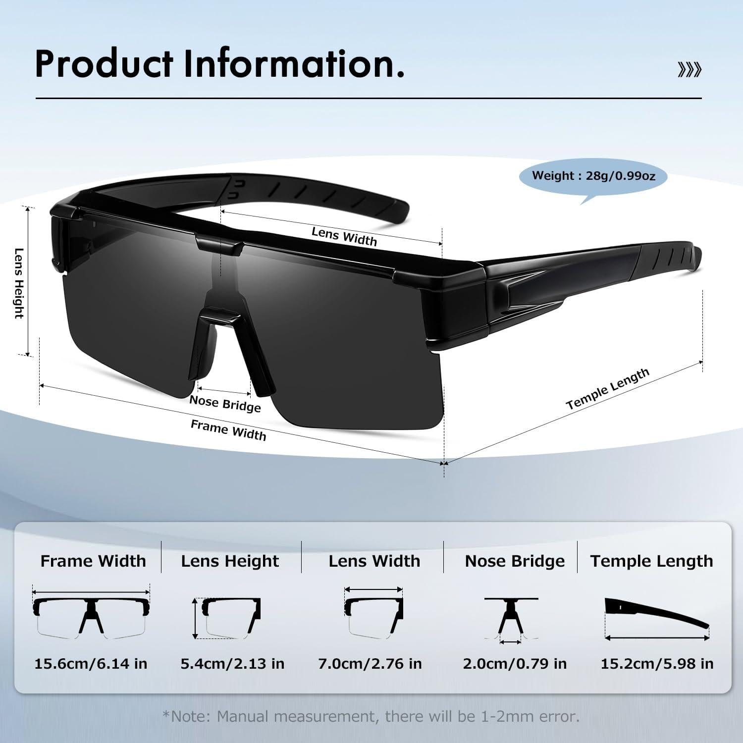 Gafas de sol polarizadas TIANYESY Vision UV400 para sobre gafas