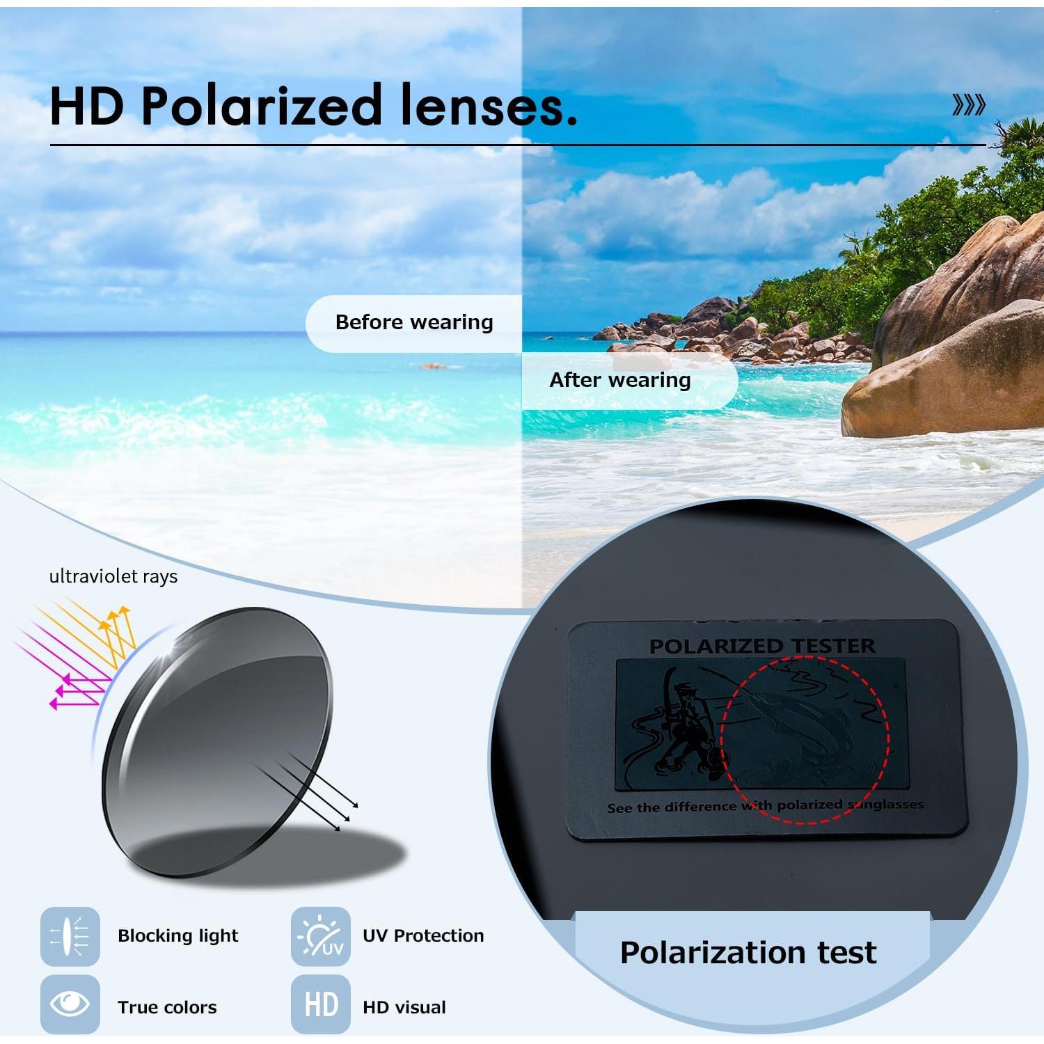 Gafas de sol polarizadas TIANYESY Vision UV400 para sobre gafas