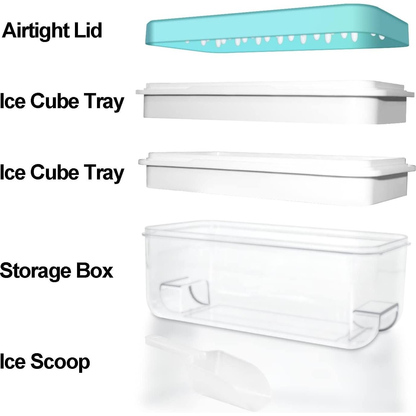 Bandeja de Hielo QUELIEN Azul con Tapa y Contenedor